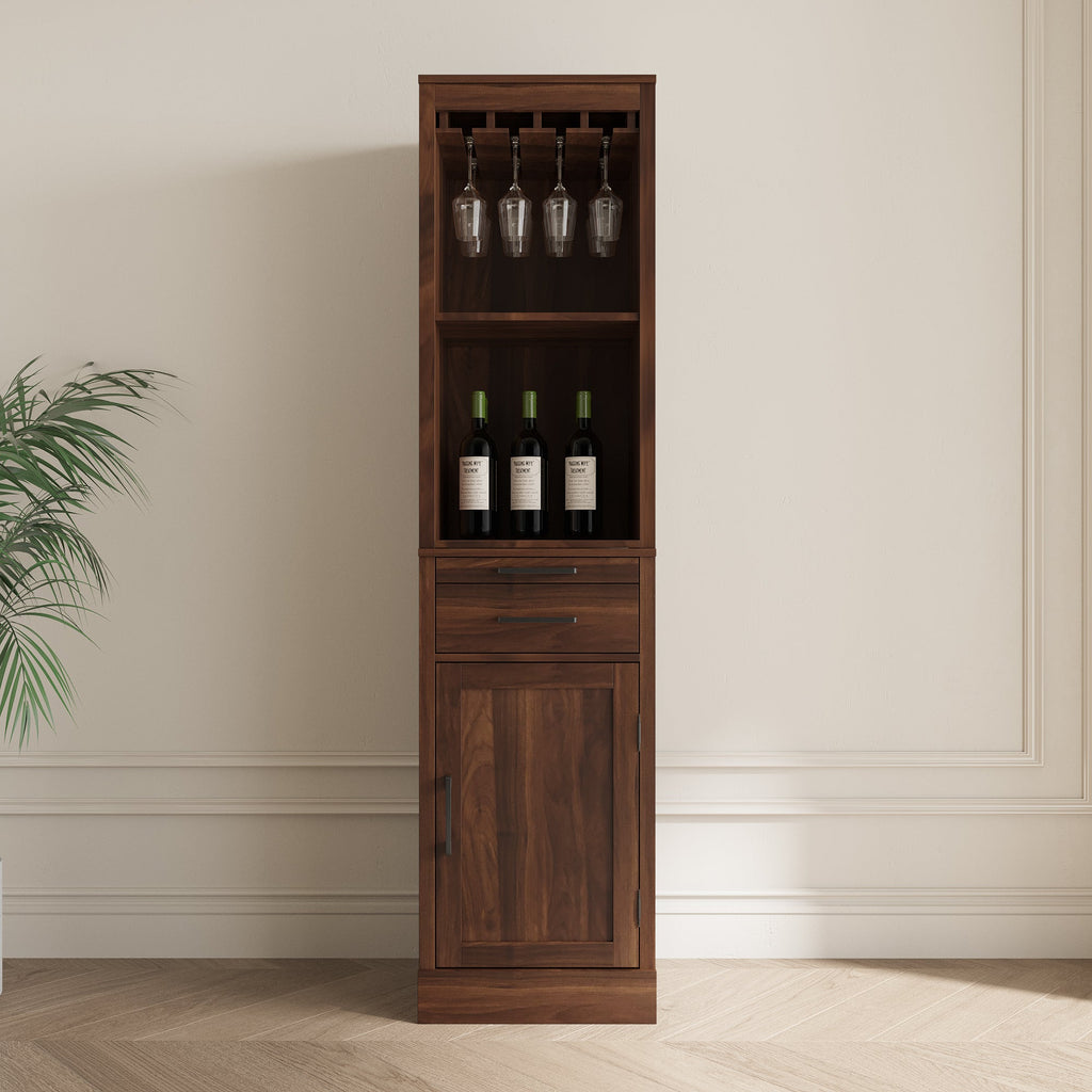 Brown Walnut Color Modular Wine Bar Cabinet