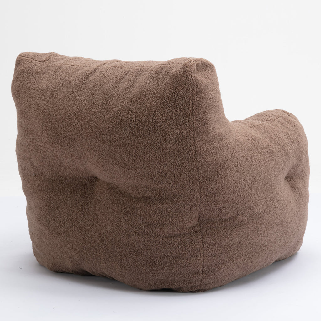 Teddy Fabric Tufted Foam Bean Bag Chair with Memory Sponge