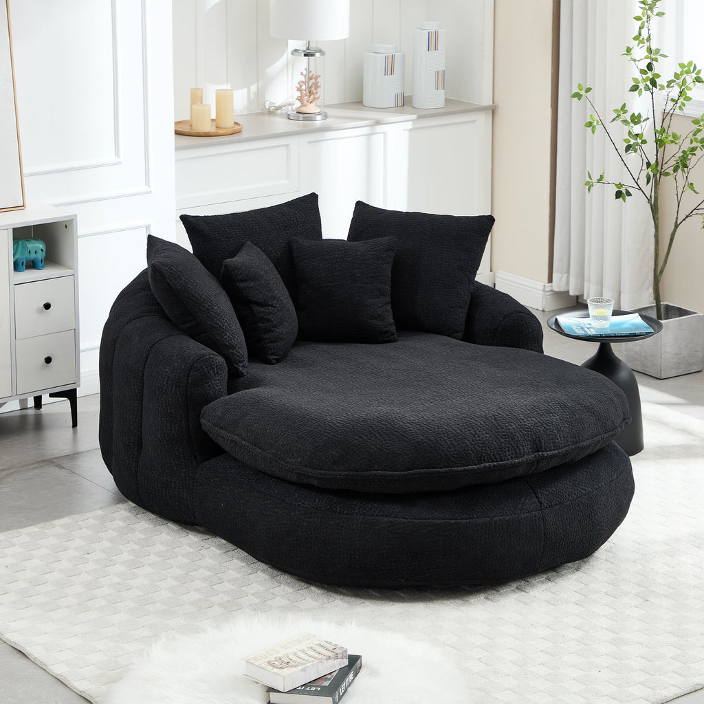 Oversized Oval Upholstered Bean Bag Sofa
