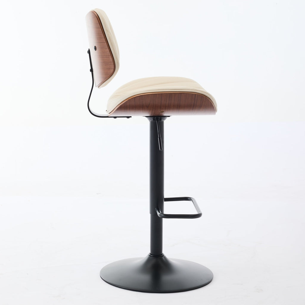 Mid Century Walnut Bentwood Bar Stools (Set of 2)