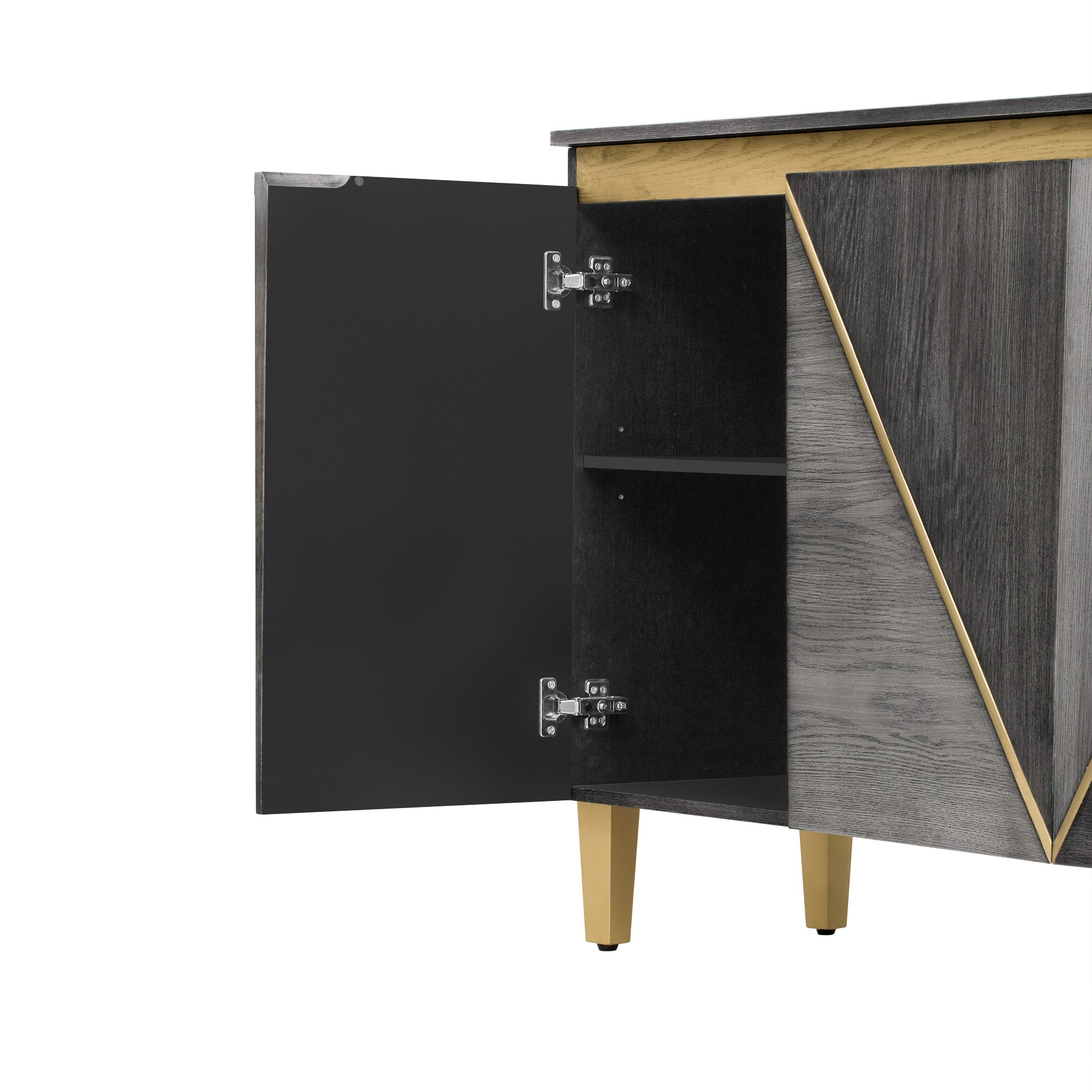 60' Retro Sideboard Cabinet with Adjustable Shelves