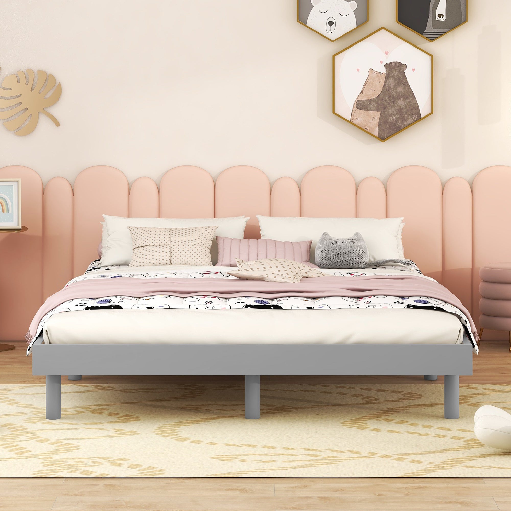 Modern Design Full Floating Platform Bed Frame