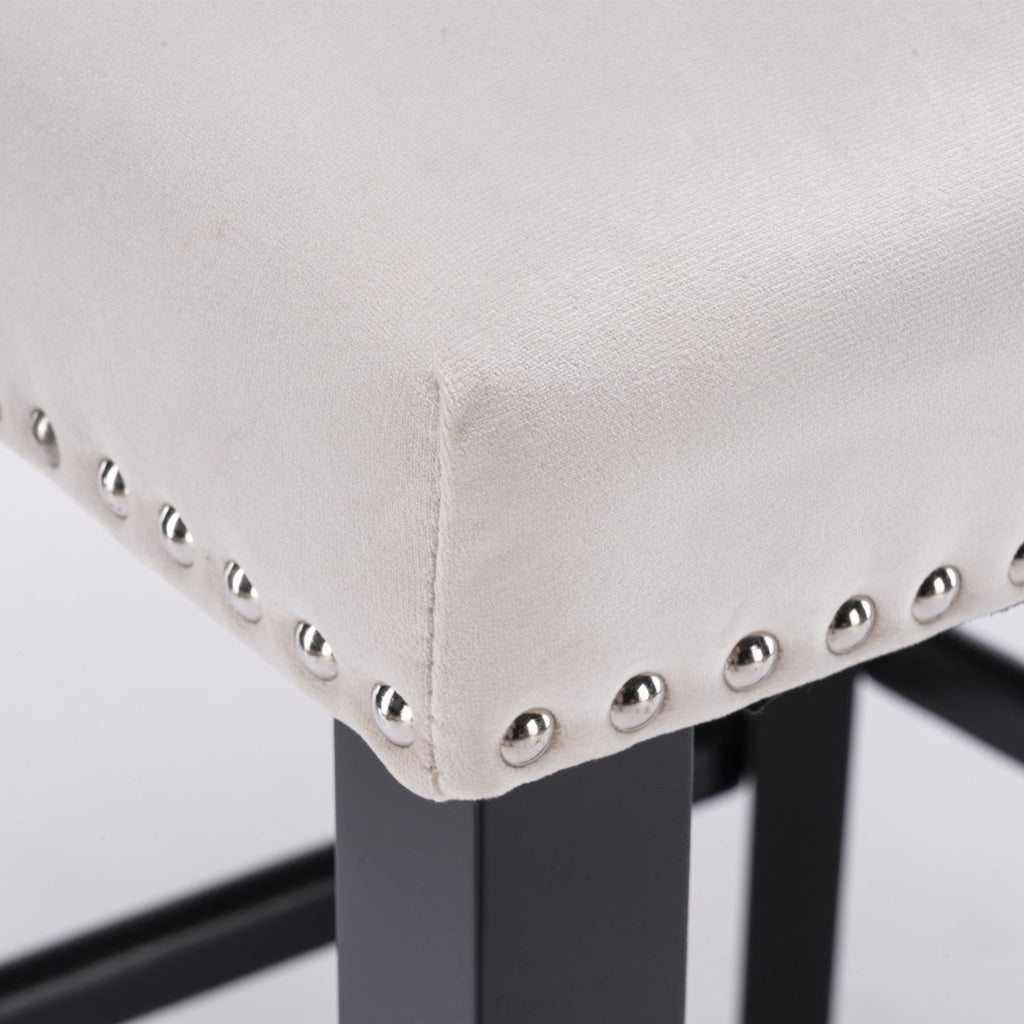 Leisure Style Velvet Upholstered Wing-Back Barstools (Set of 2)