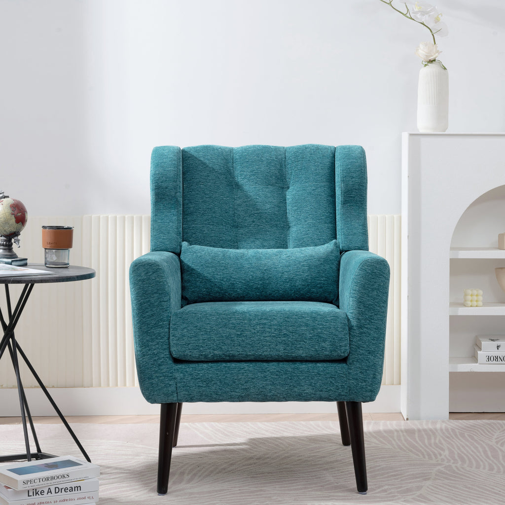 Mid-Century Chenille Accent Chair – Comfy Reading Chair with Lounge Style