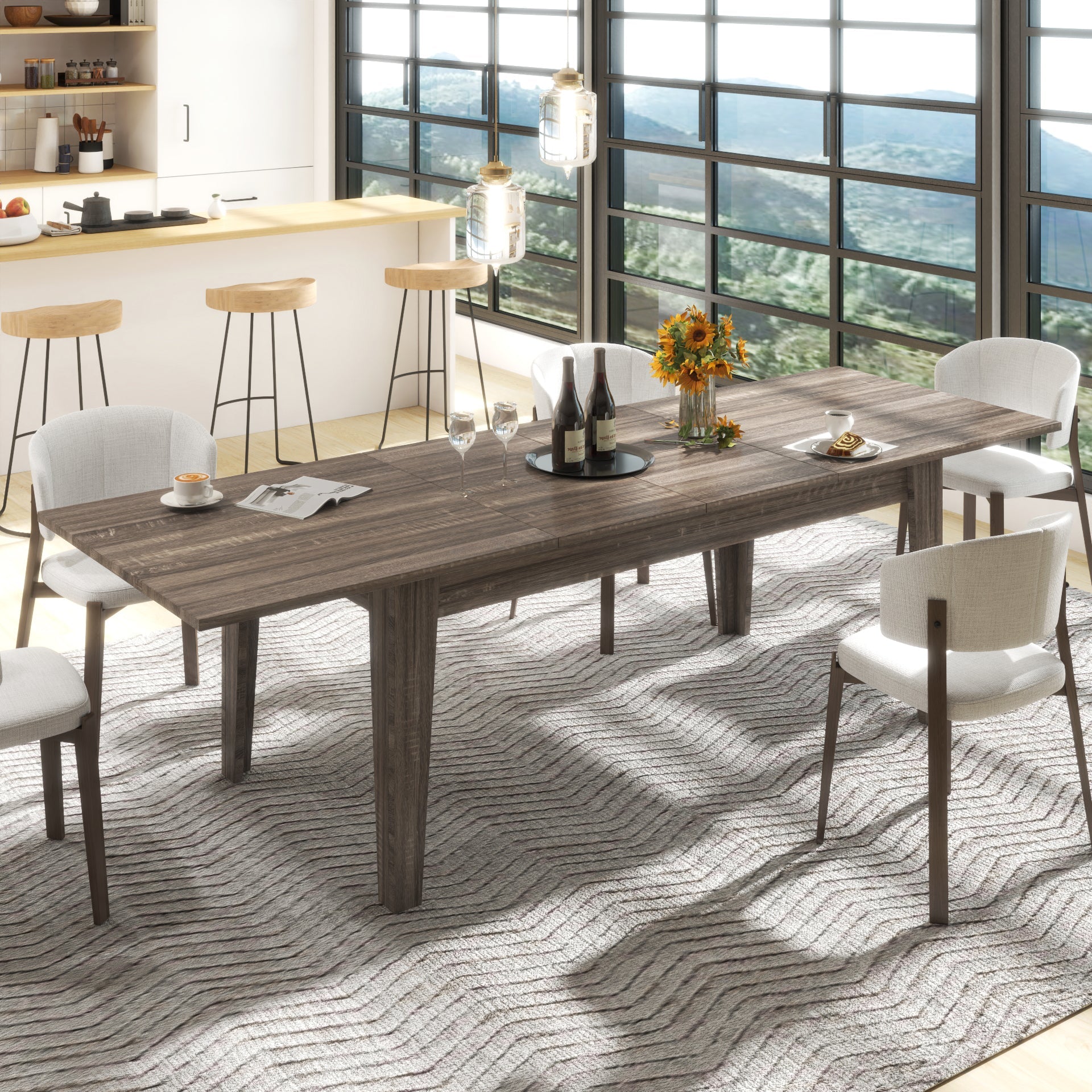 106.3in  Large Extendable Dining Table