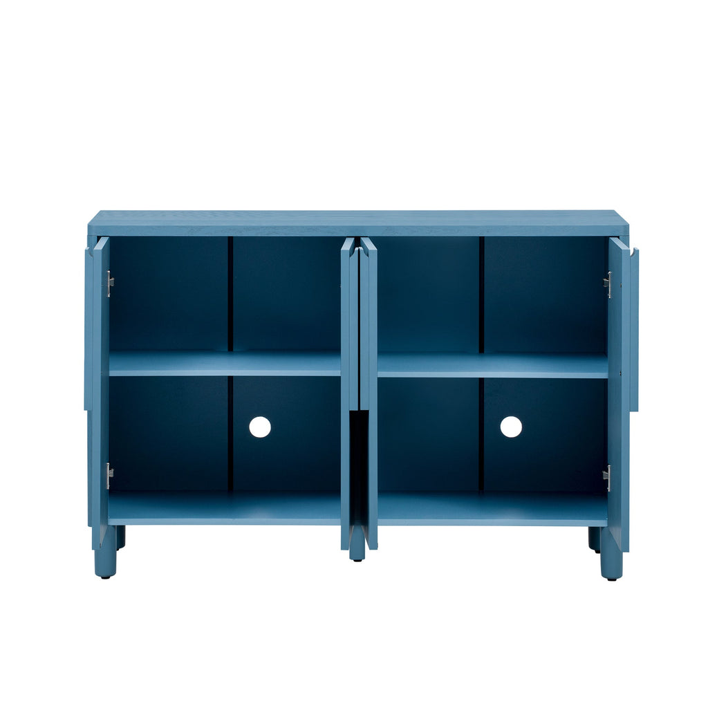 Wood Storage Cabinet with Unique Arc Handles