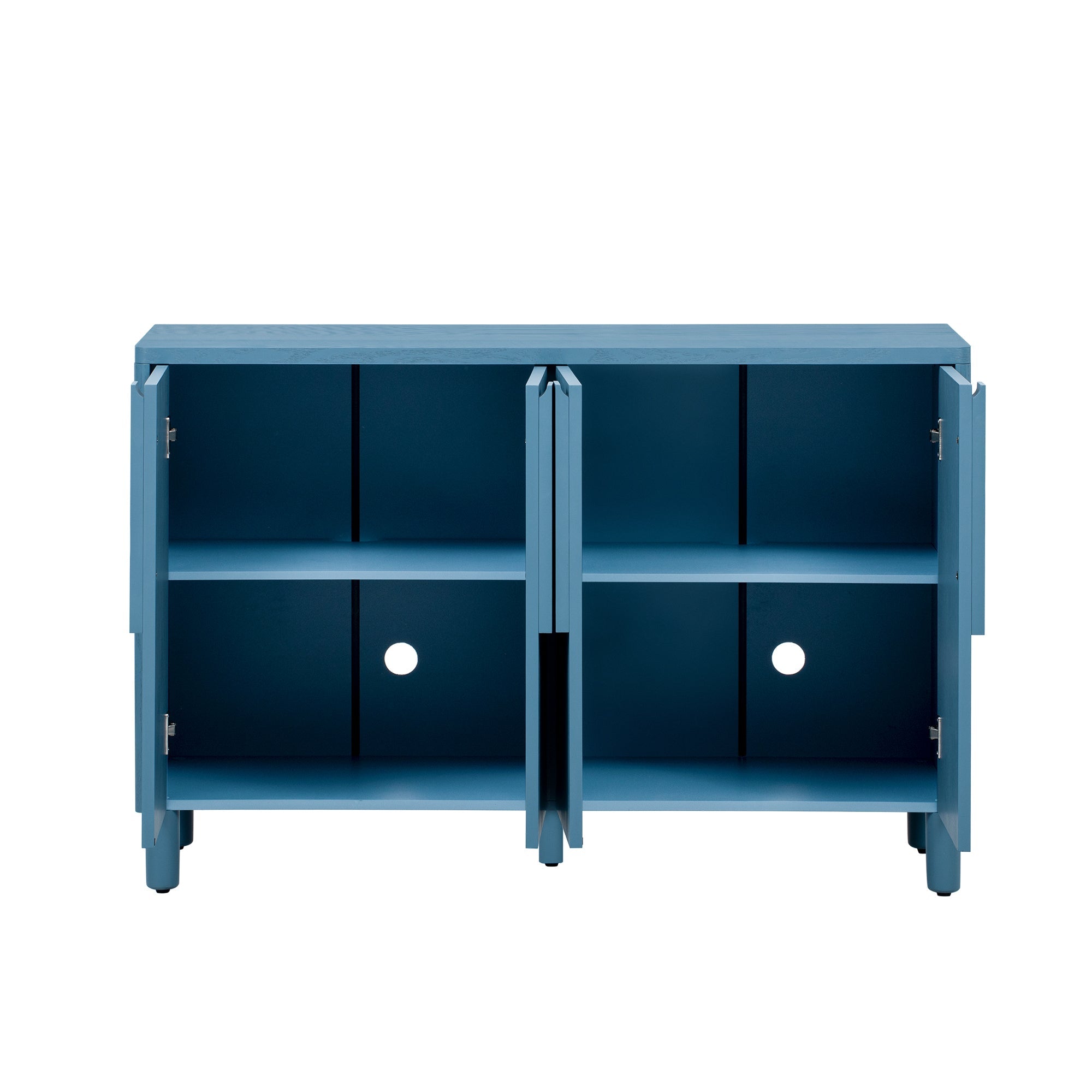 Wood Storage Cabinet with Unique Arc Handles