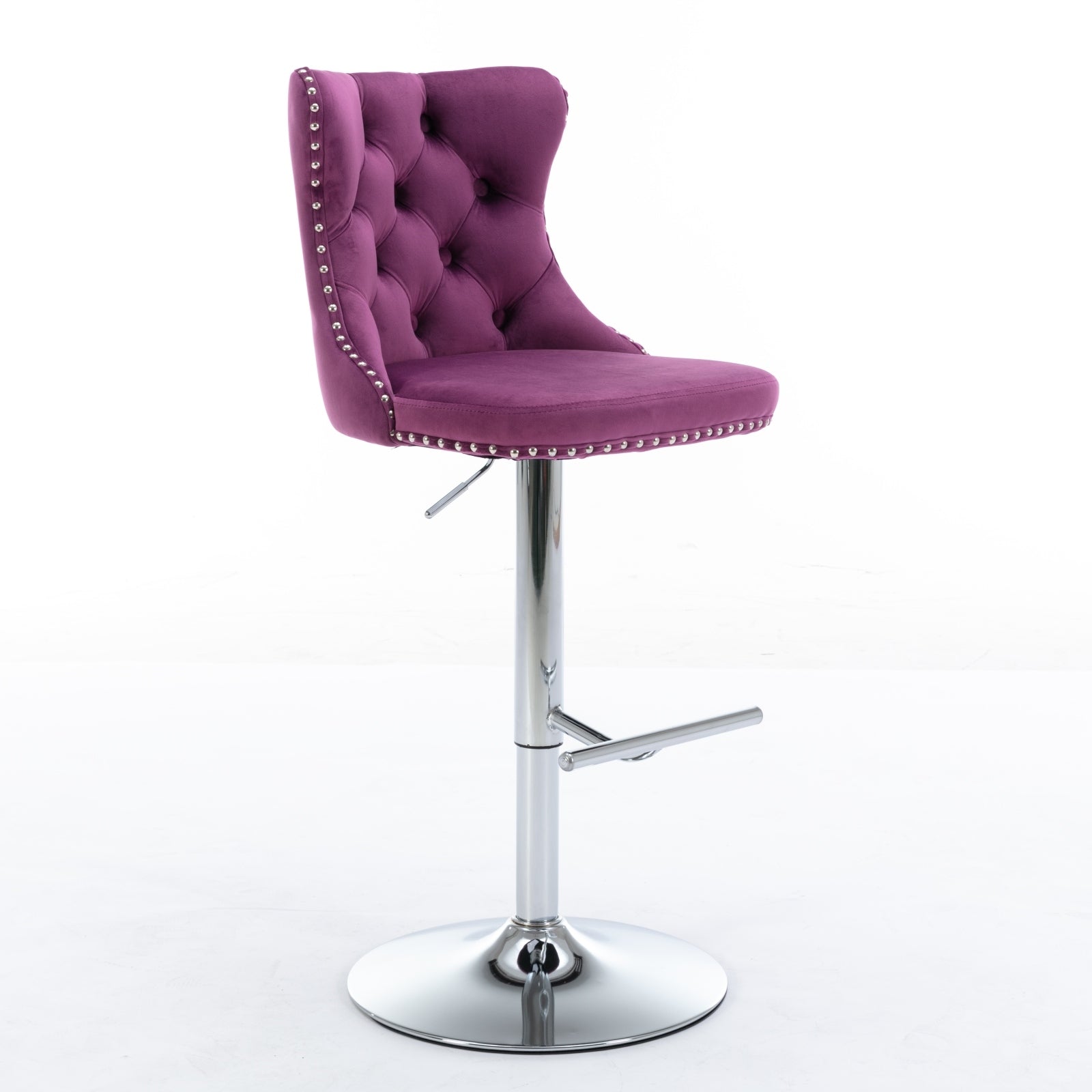 25-33 Inch Modern Velvet Swivel Barstools (Set of 2)