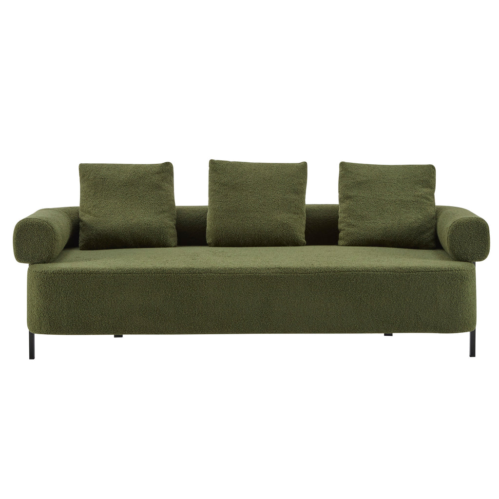 78' Modern Upholstered Sofa with 3 Plush Pillows