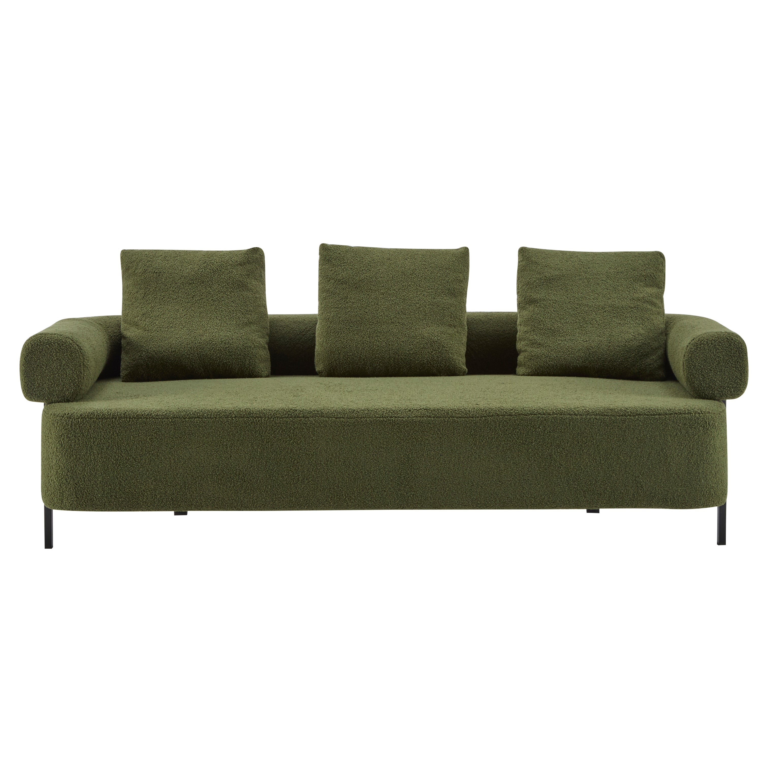 78' Modern Upholstered Sofa with 3 Plush Pillows