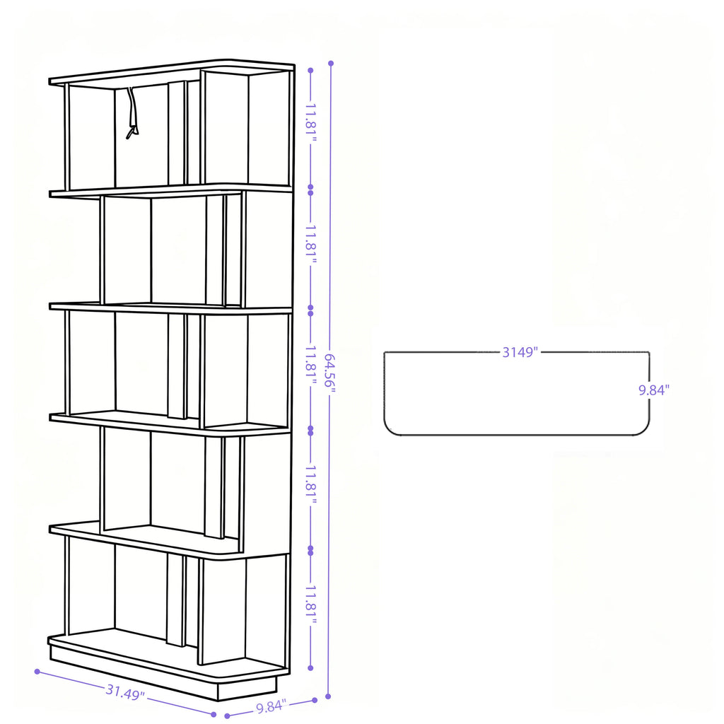 90cm Space-Saving Corner Bookshelf and 80cm Extendable Bookcase Set of 2