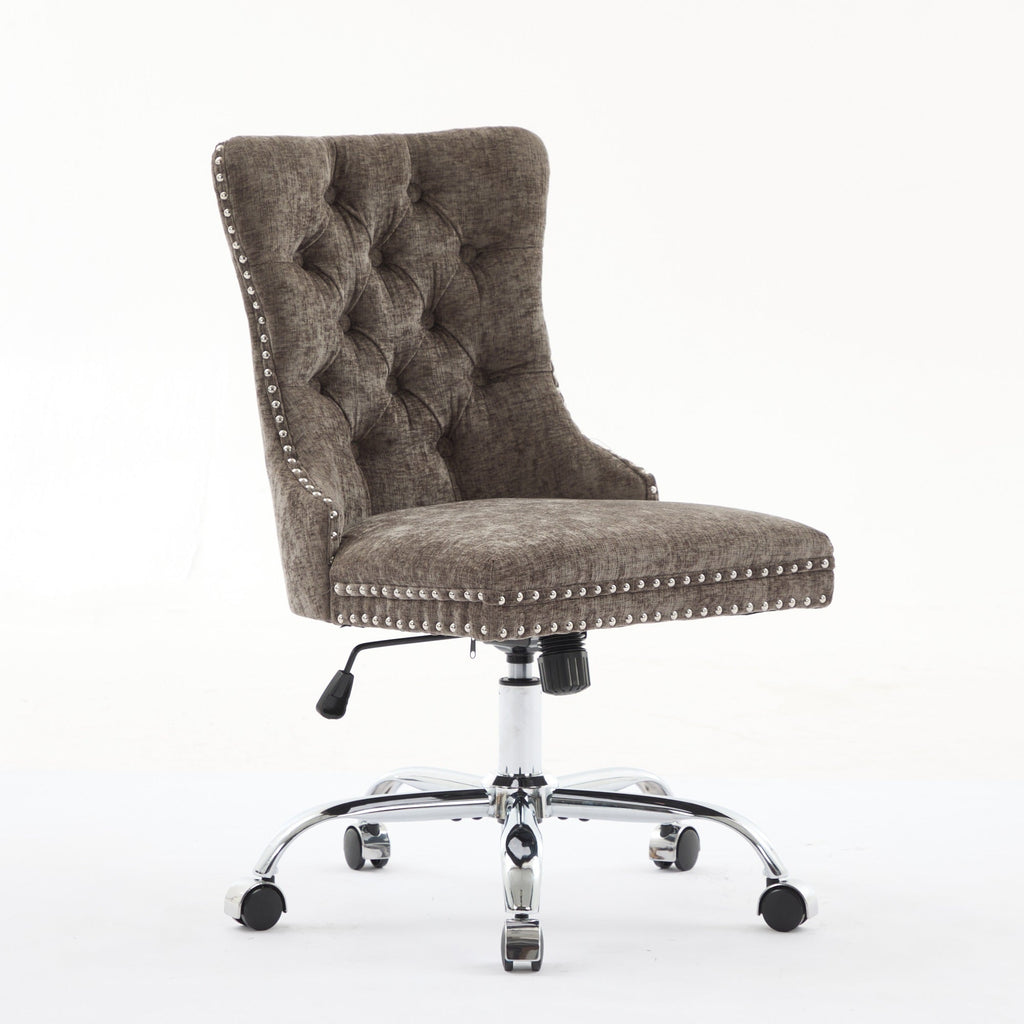 Modern Chenille Upholstered Tufted Button Home Office Chair