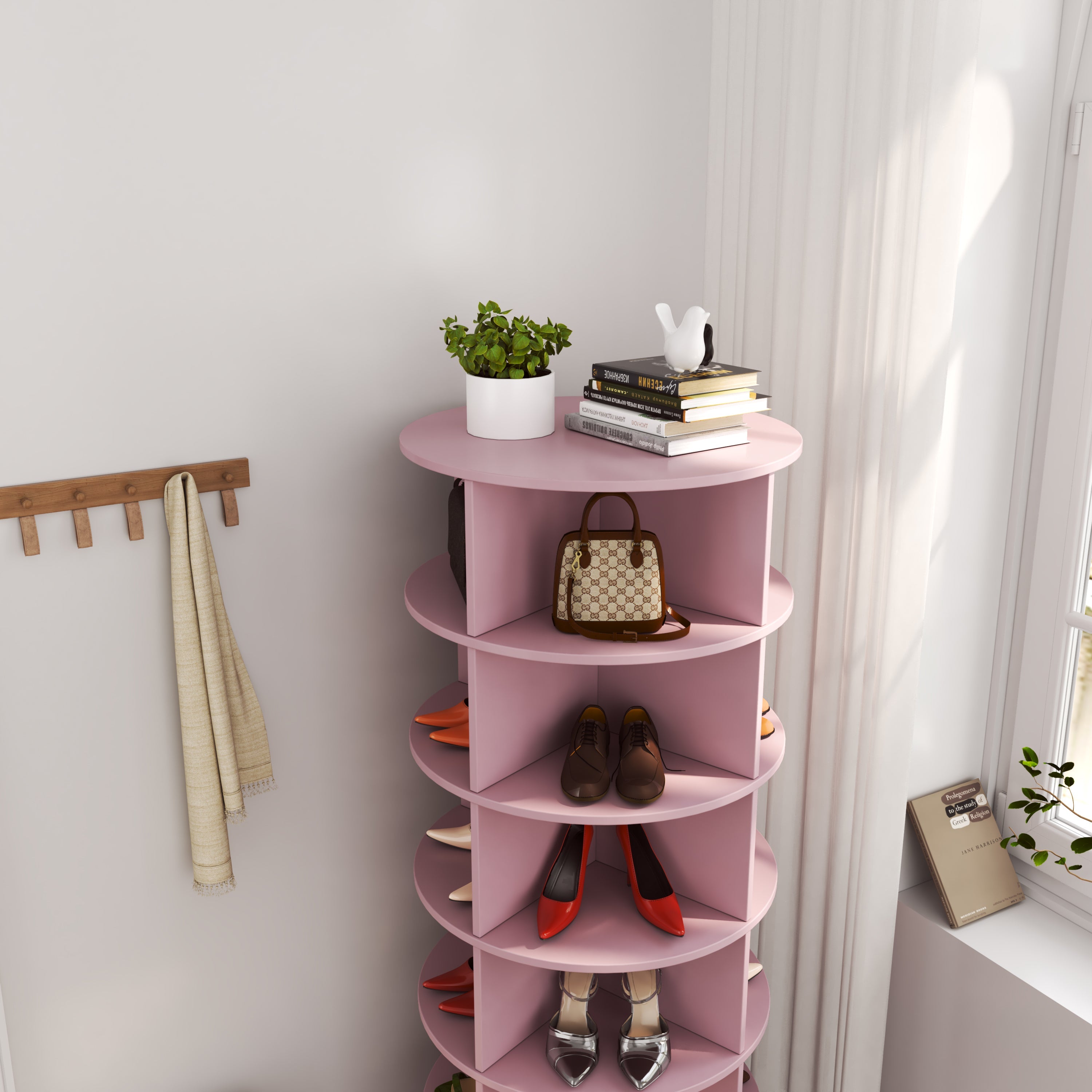 Modern 360° Rotating Shoe Cabinet 6/7 Layers Space Saver