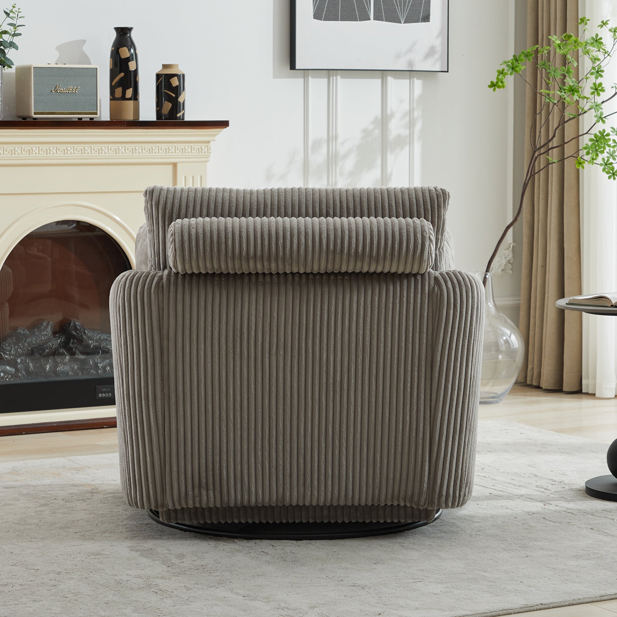 40.55'W Swivel Accent Sofa Chair with 2 Thorw Pillows