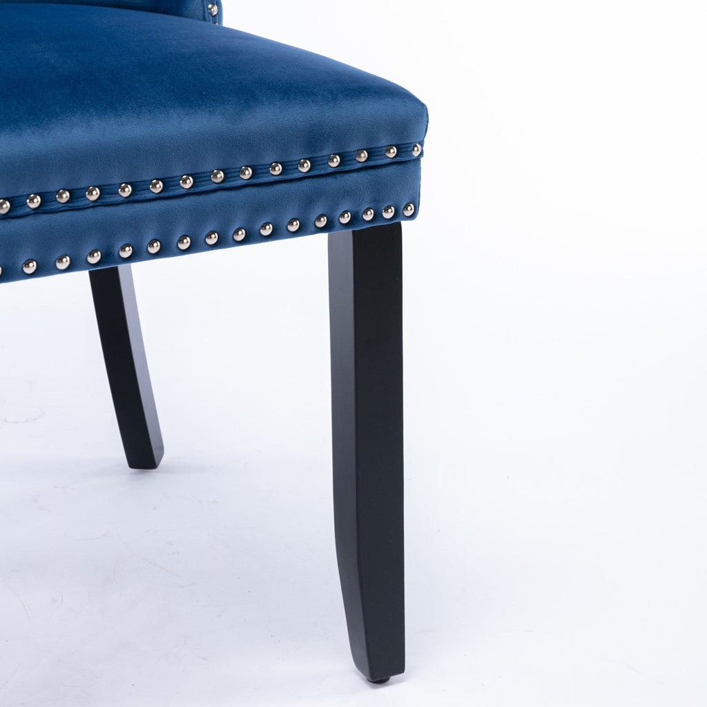 Modern High-end Tufted Solid Wood Velvet Dining Chair(Set of 2)