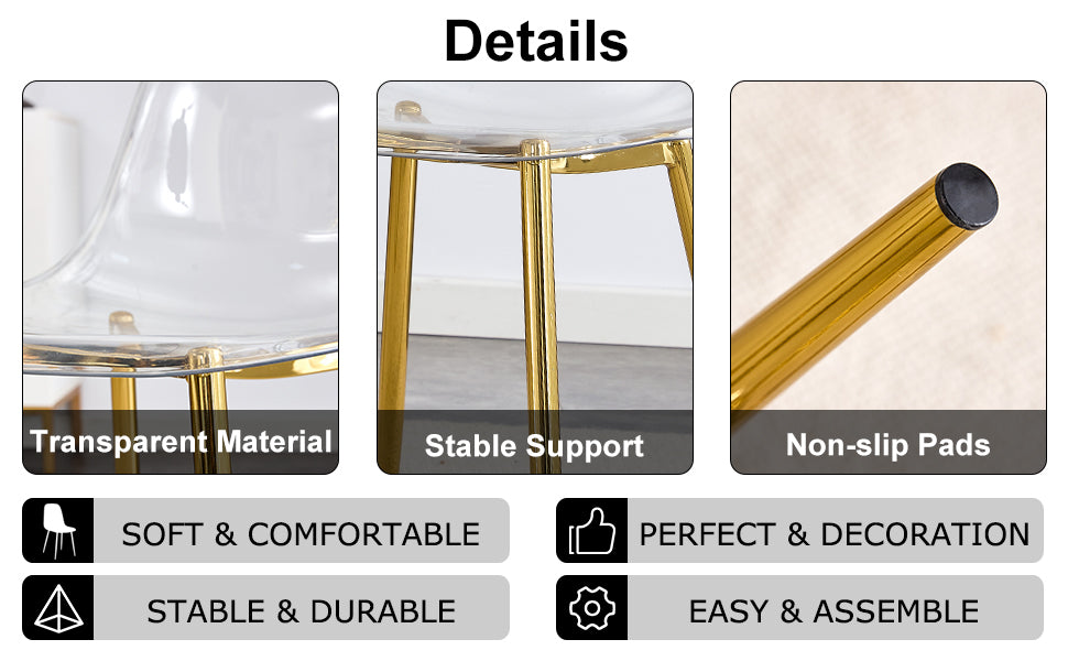 Modern Minimalist Transparent Metal Dining Chairs