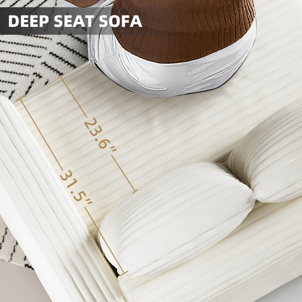 Modern 4 Seat Comfy Upholstered Sofa + Ottoman Option