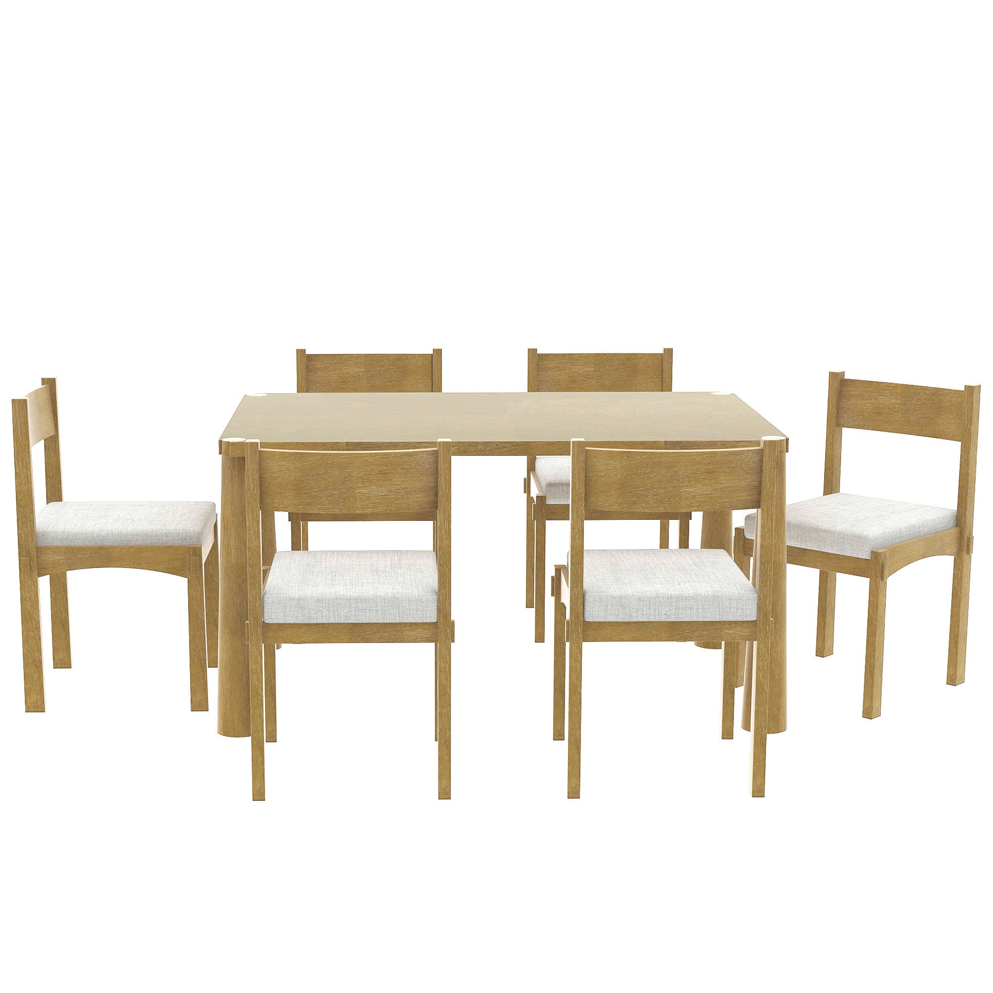 7-Piece Retro Wood Dining Table Set