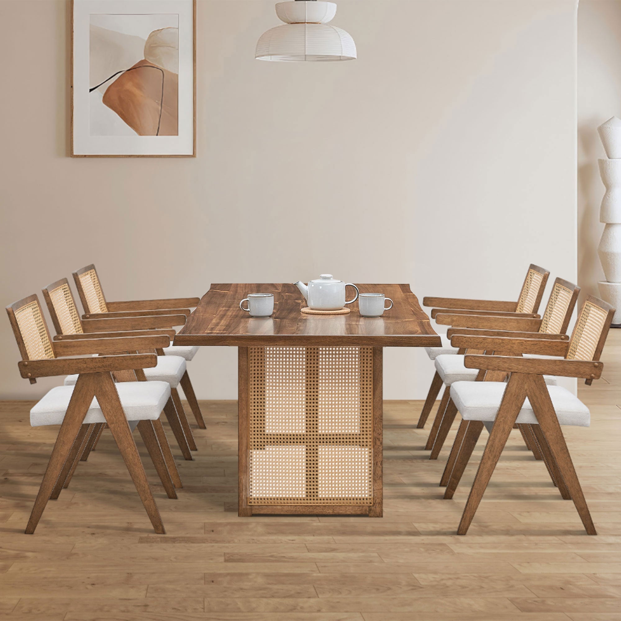 86.61 Inch Oversize Rectangular Waves Dining Table