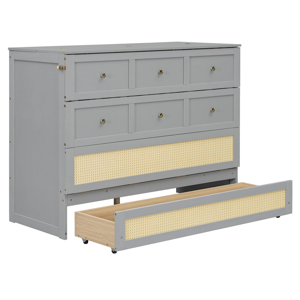 Full Size Murphy Bed with Large Drawers