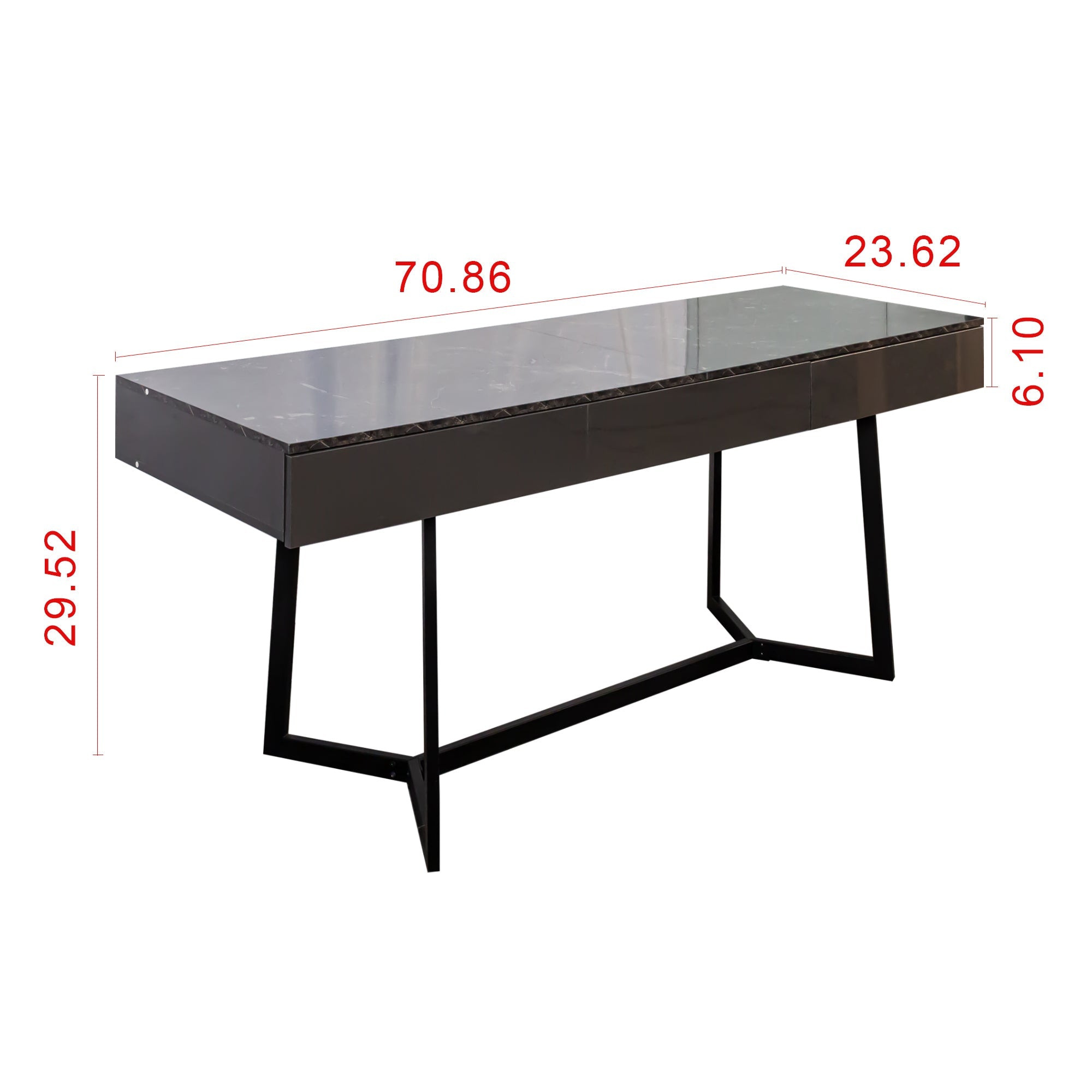 Modern Black 70.87' Computer Desk