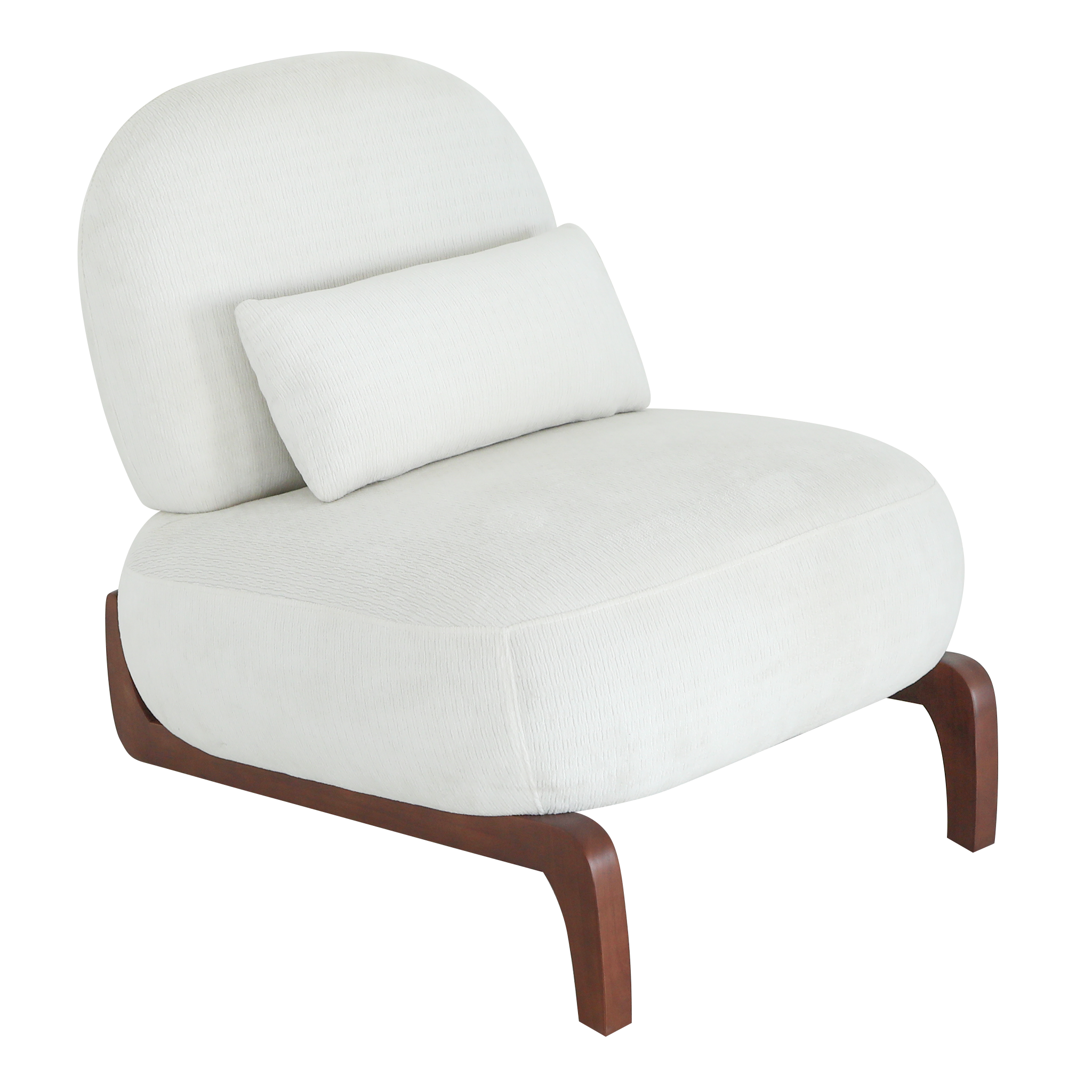Velvet Accent Chair with Solid Wood Legs
