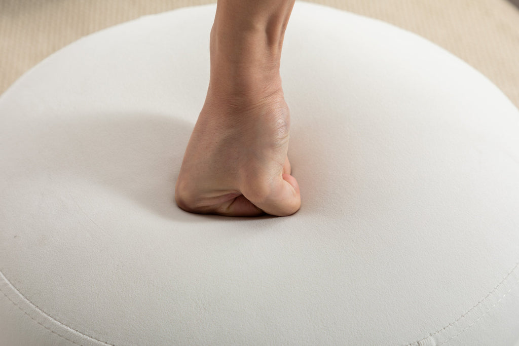 Boucle/Velvet Round Ottoman Footrest Stool