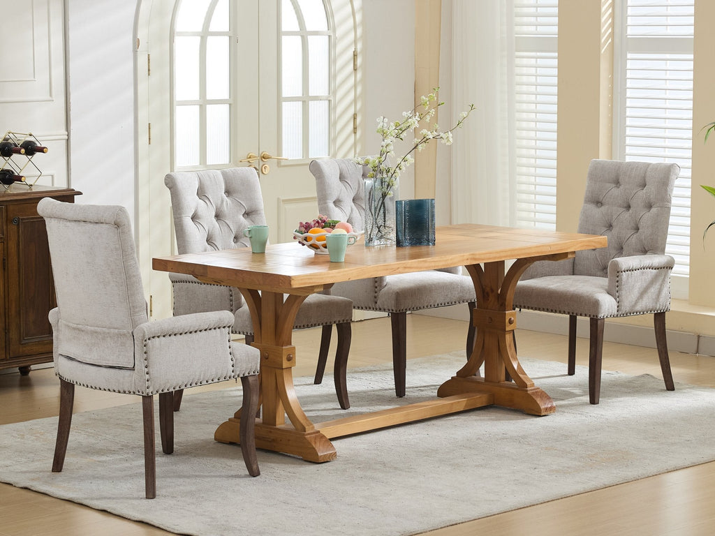 Elegant Upholstered Chenille Fabric Accent Dining Chair