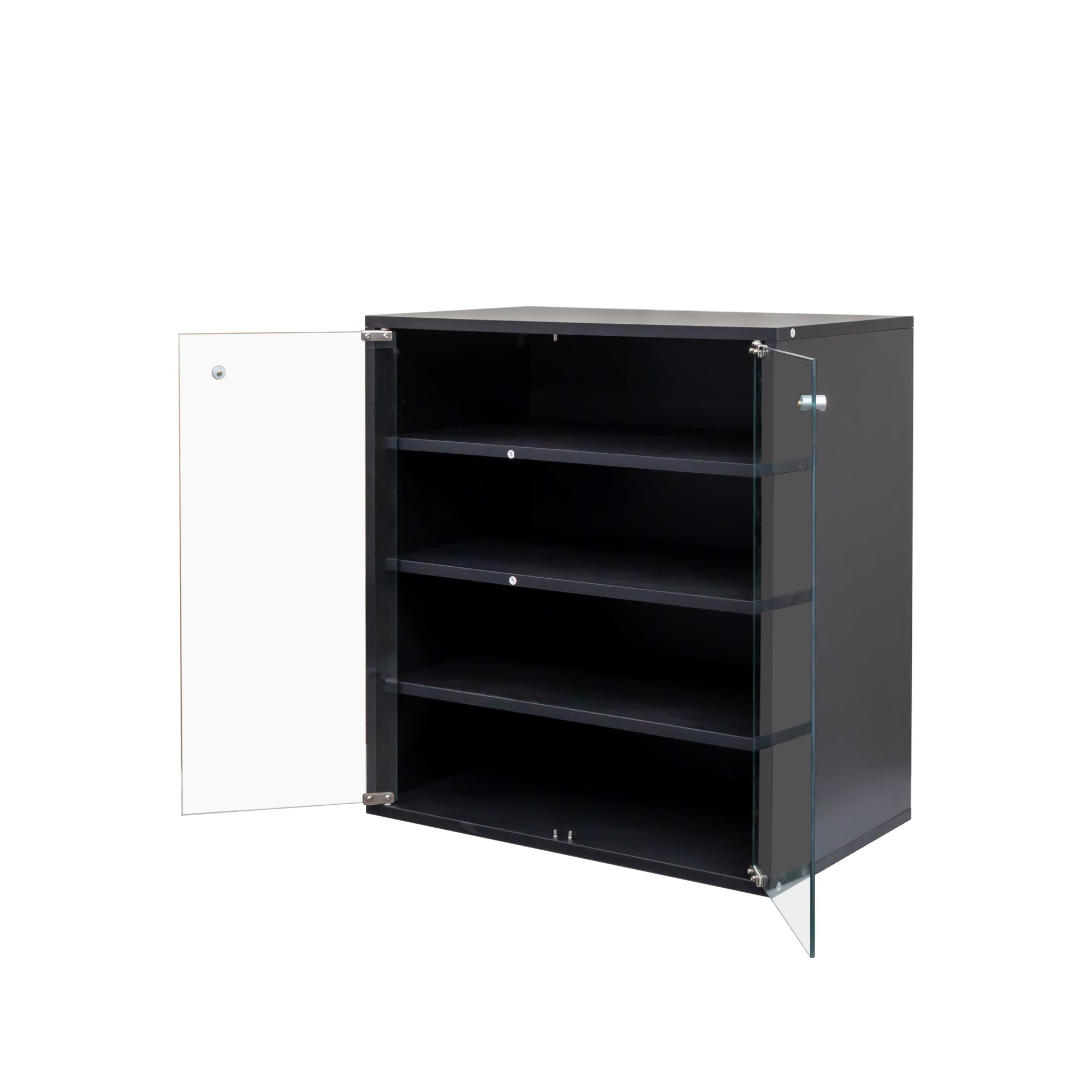 Wooden Stackable Shoe Storage Box with Glass Door