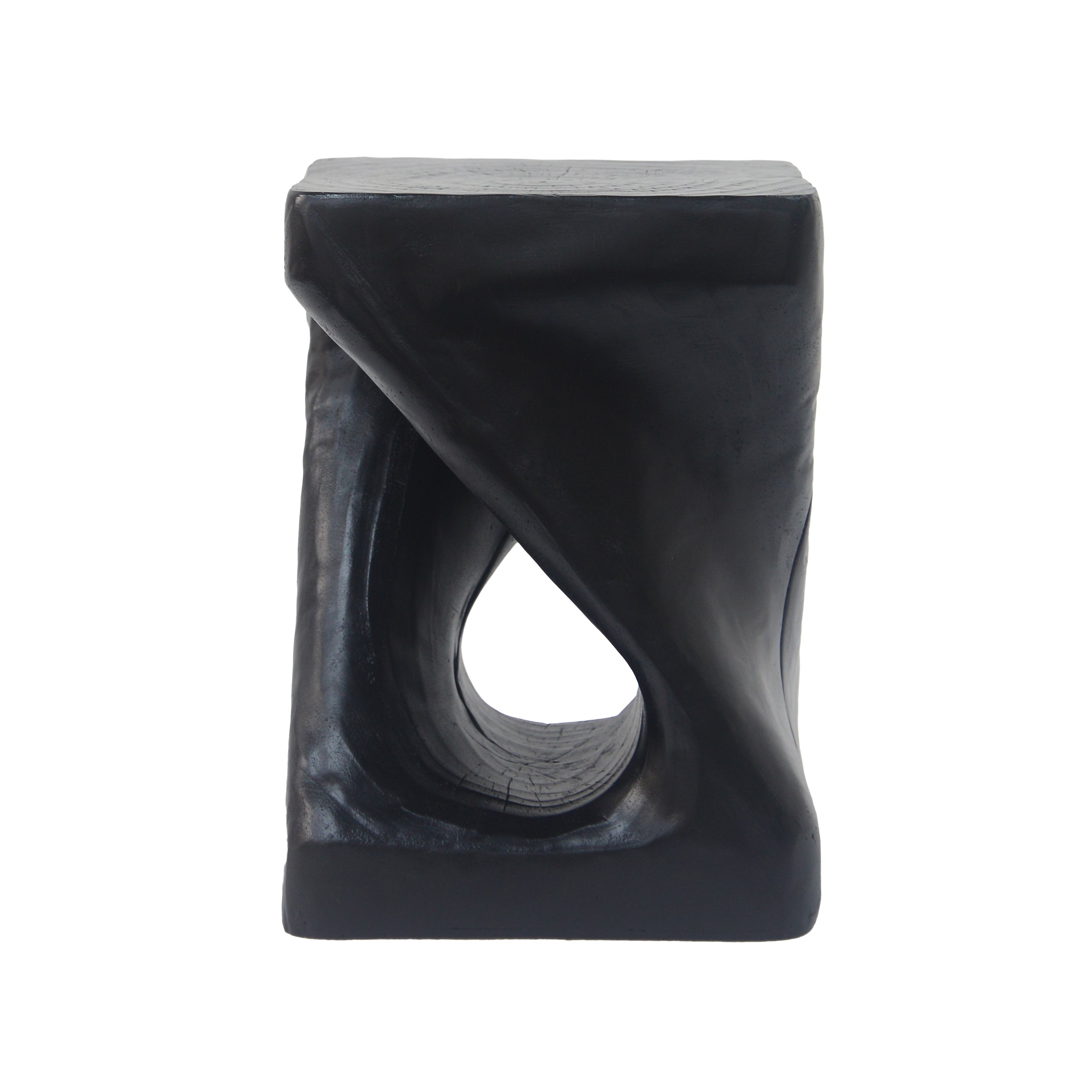 Twist Shape Side Table with Wood-like Texture