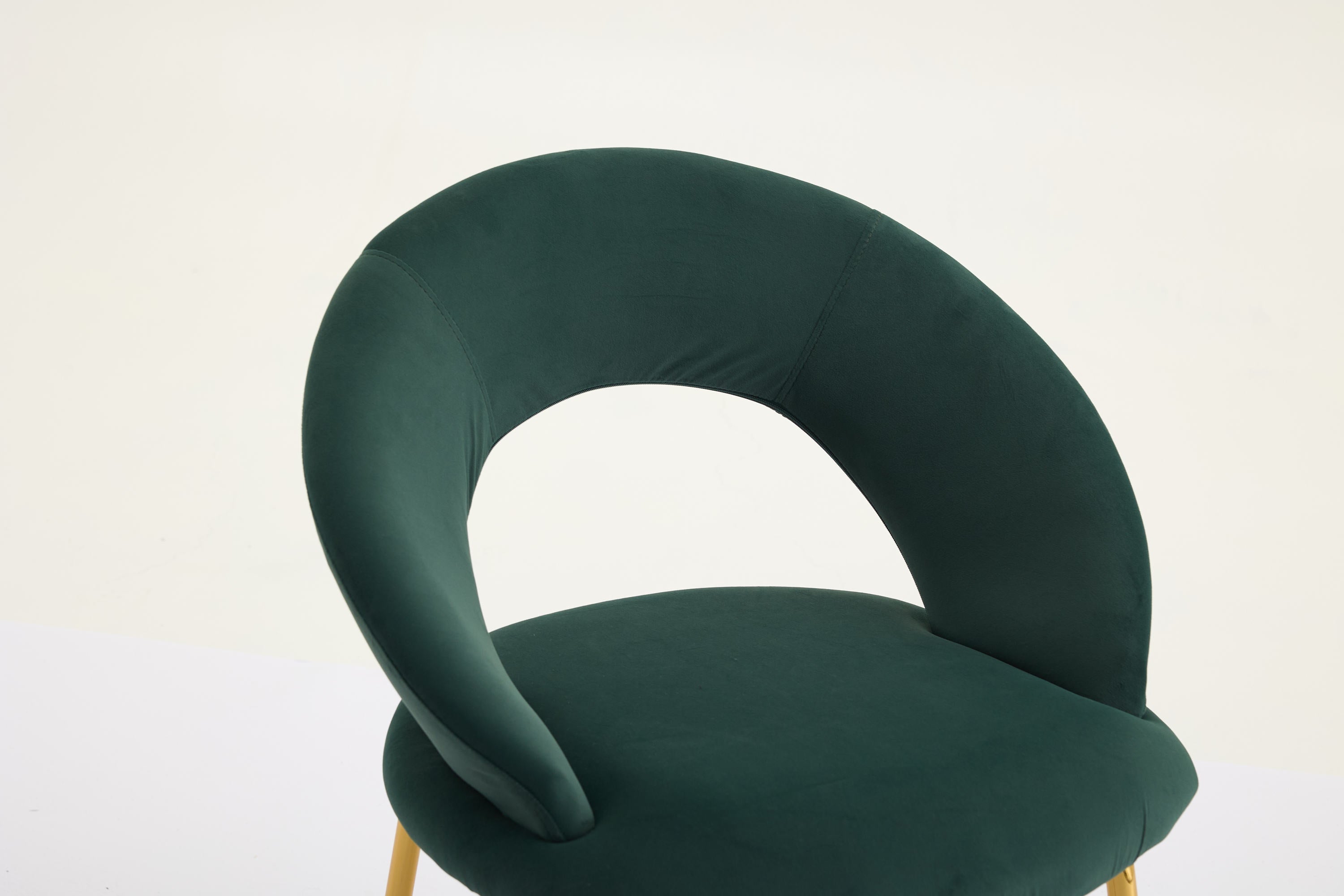 Velvet/Teddy Fabric Dining Chairs with Curved Backrest