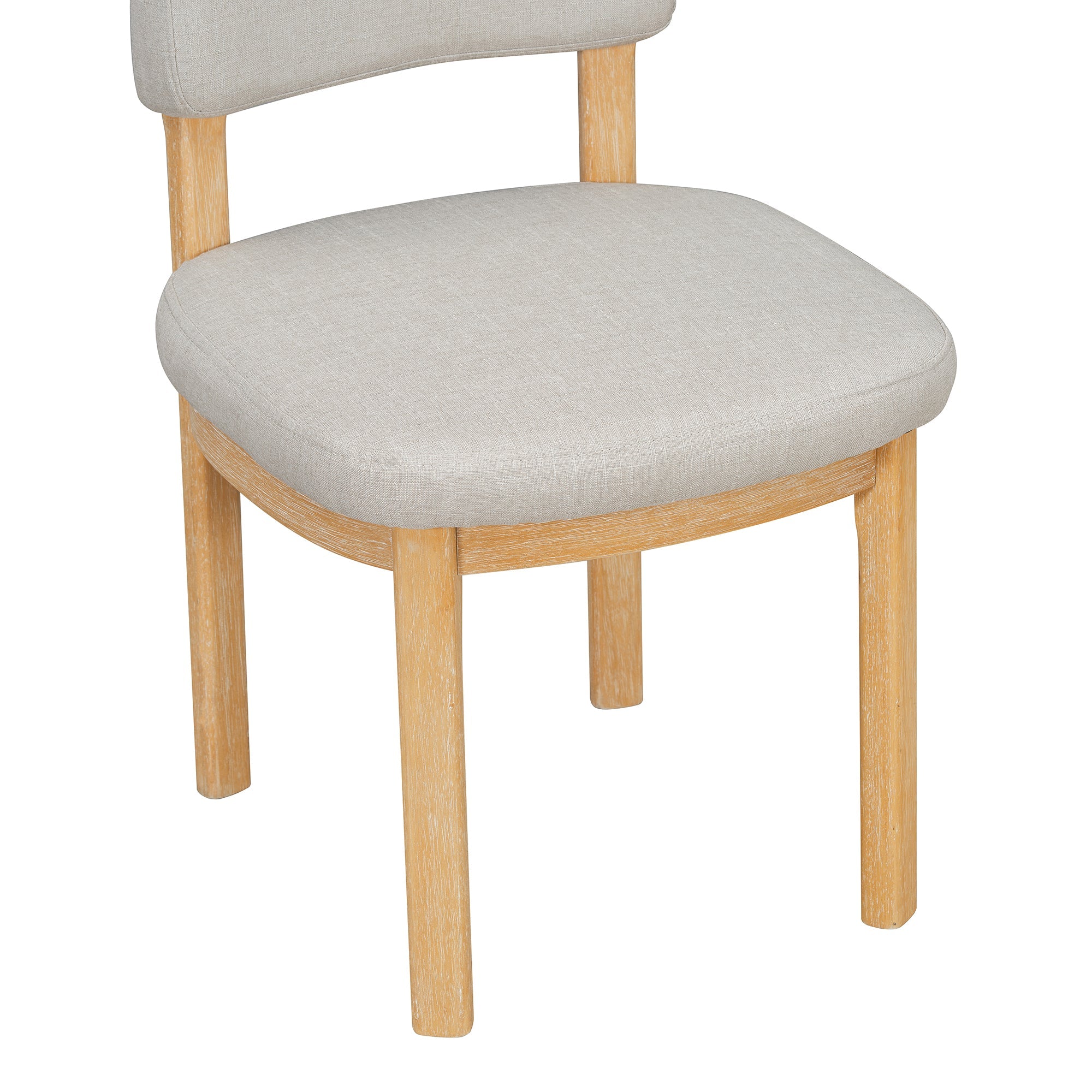 Farmhouse Dining Table Set with 6 Upholstered Chairs