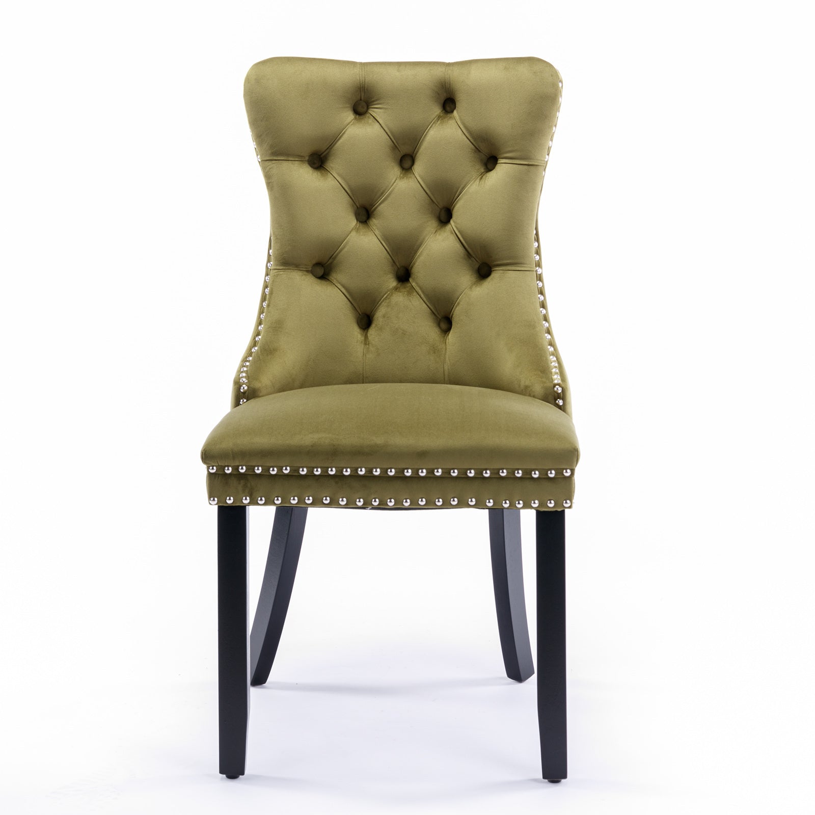 Modern High-end Tufted Solid Wood Velvet Dining Chair(Set of 2)