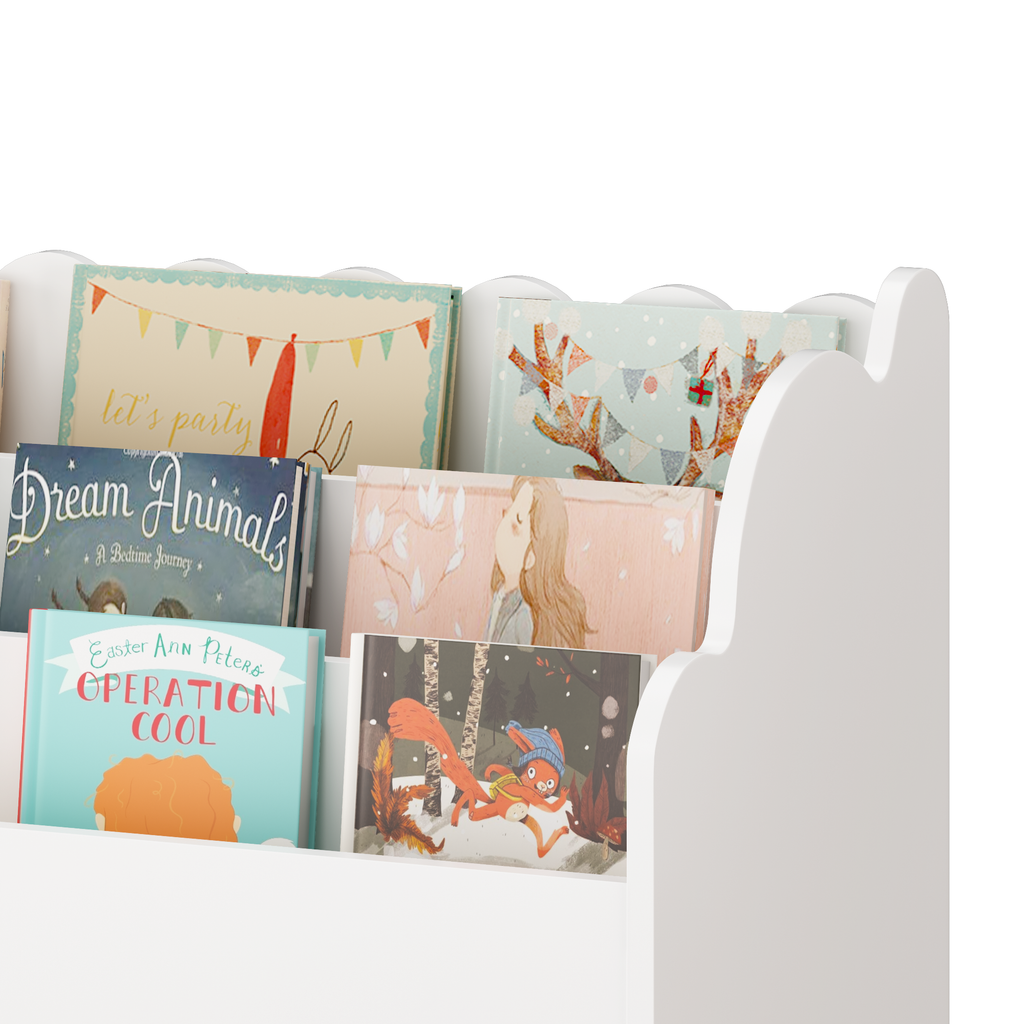 Multi-Functional Kids Wooden Book Organizer for Toddlers