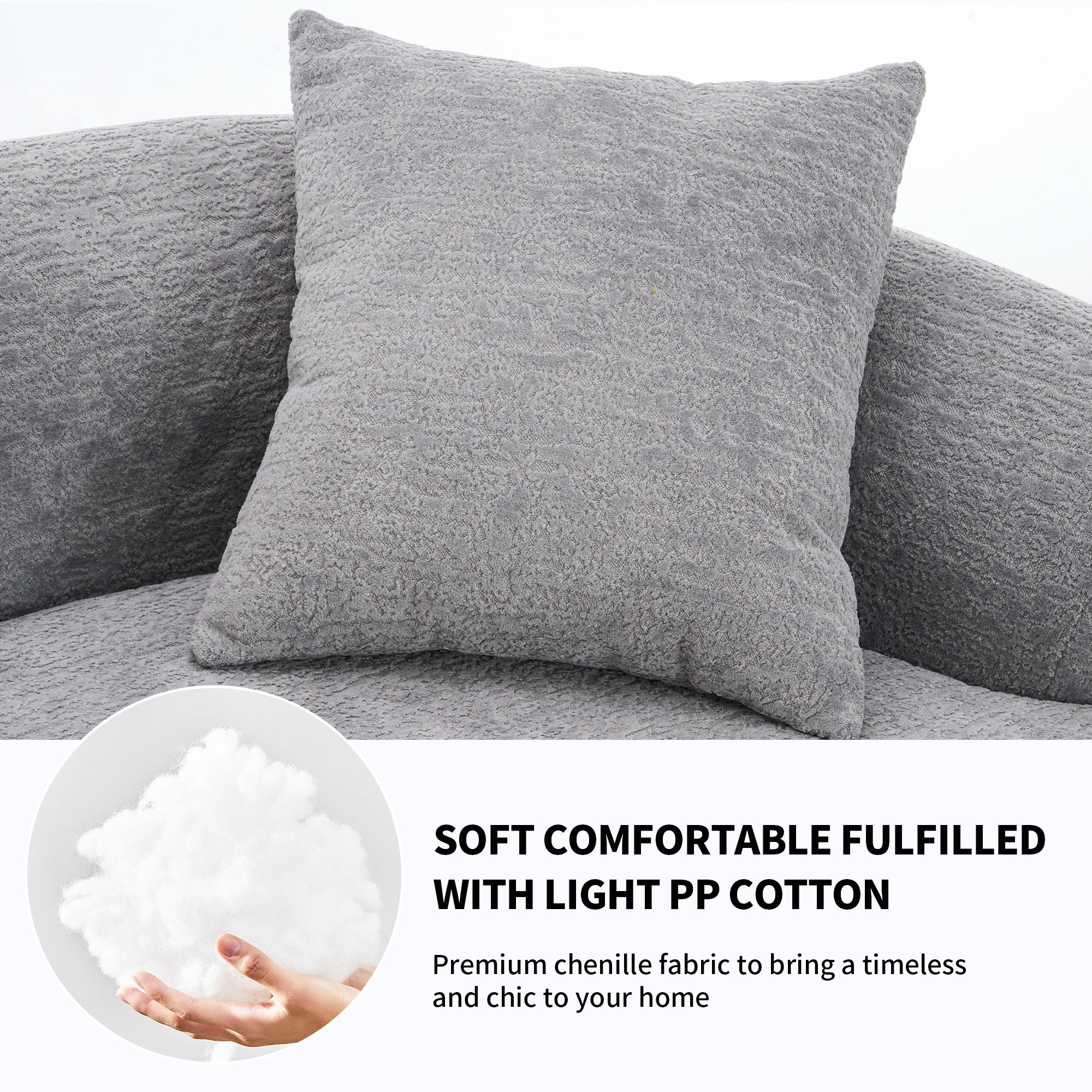 30D High-Density Sponge Sectional Couch for Living Room