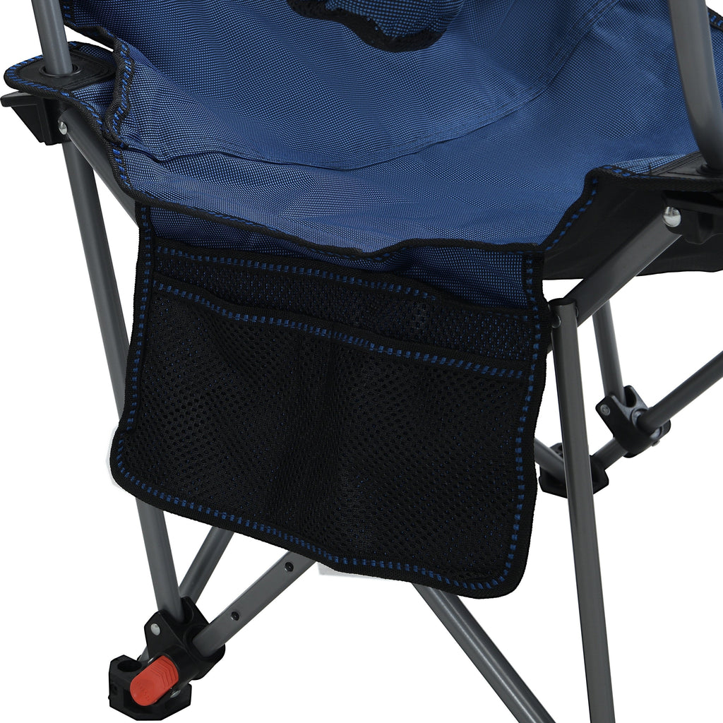 Outdoor Camping Chair Folding Reclining with Side Pockets and Cup Holder