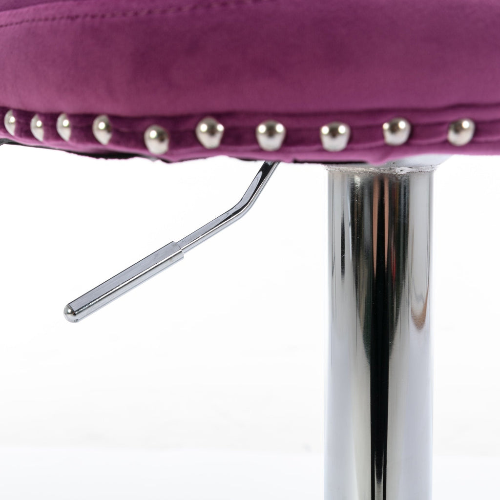 25-33 Inch Modern Velvet Swivel Barstools (Set of 2)