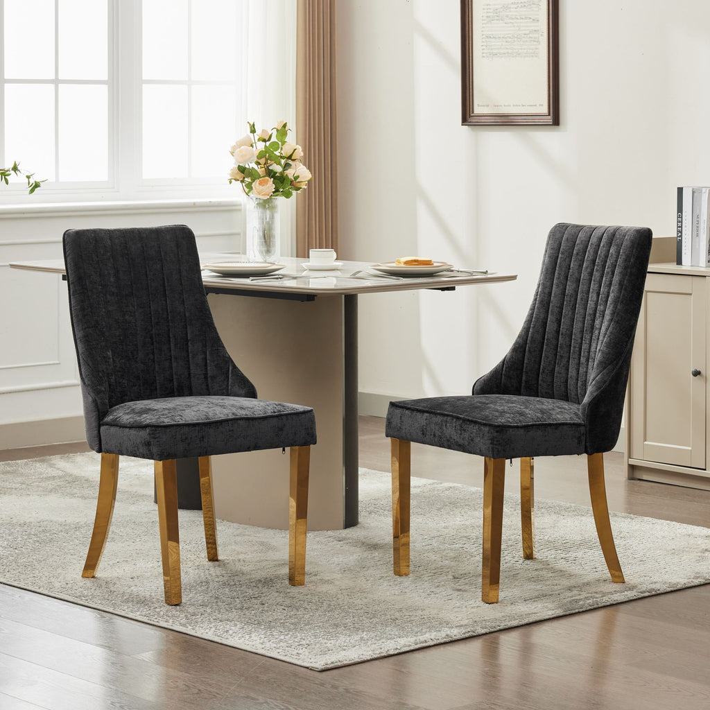 Rayon Cloth Flocking Chenille Dining Chairs (Set of 2 )