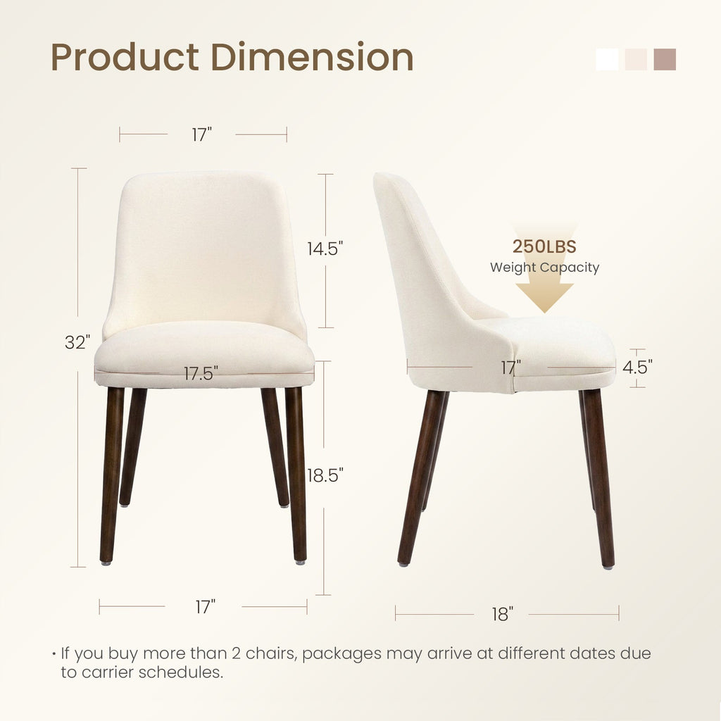 Firmoz Modern Soft Chenille Upholstered Side Chair Dining Chairs
