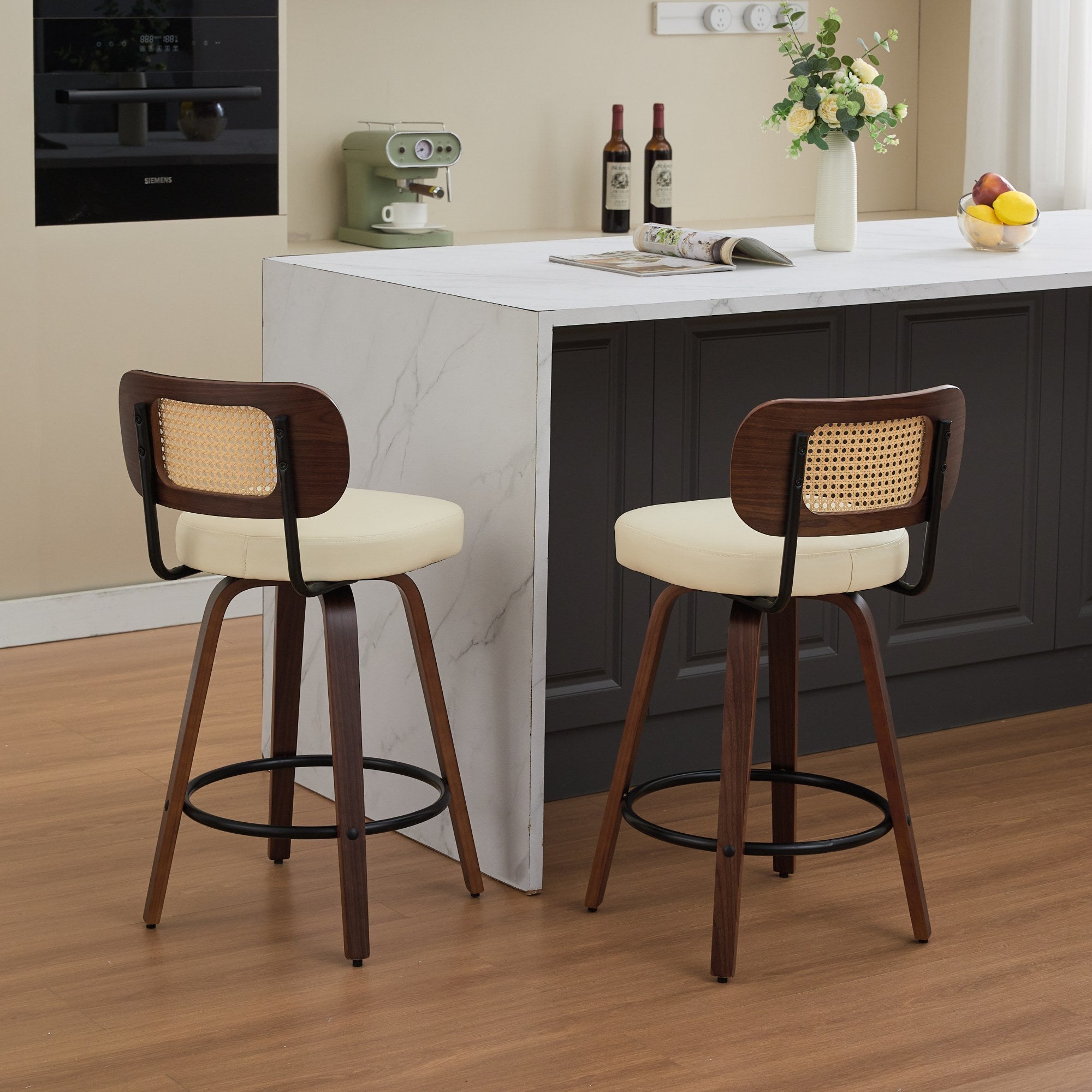 2Pcs Counter Height Bar Stools