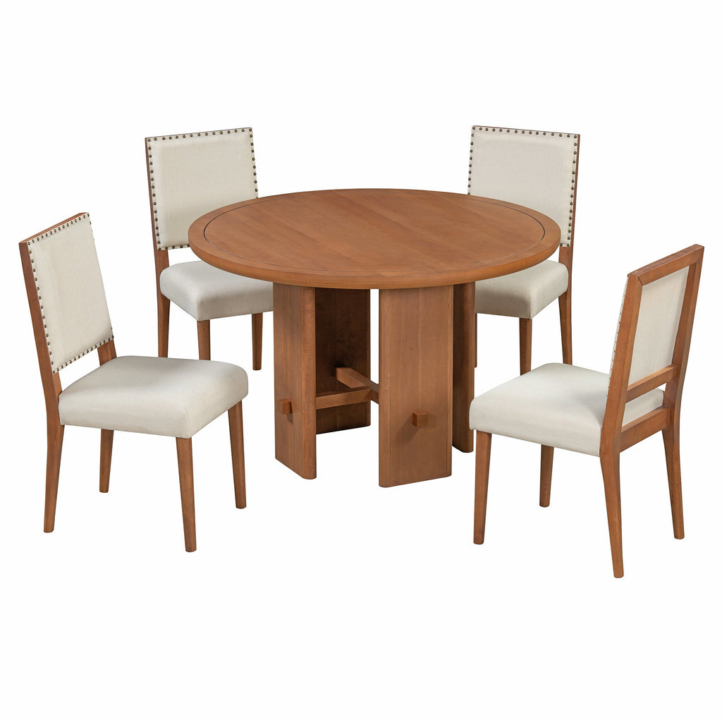Minimalist Farmhouse Round Dining Table Set