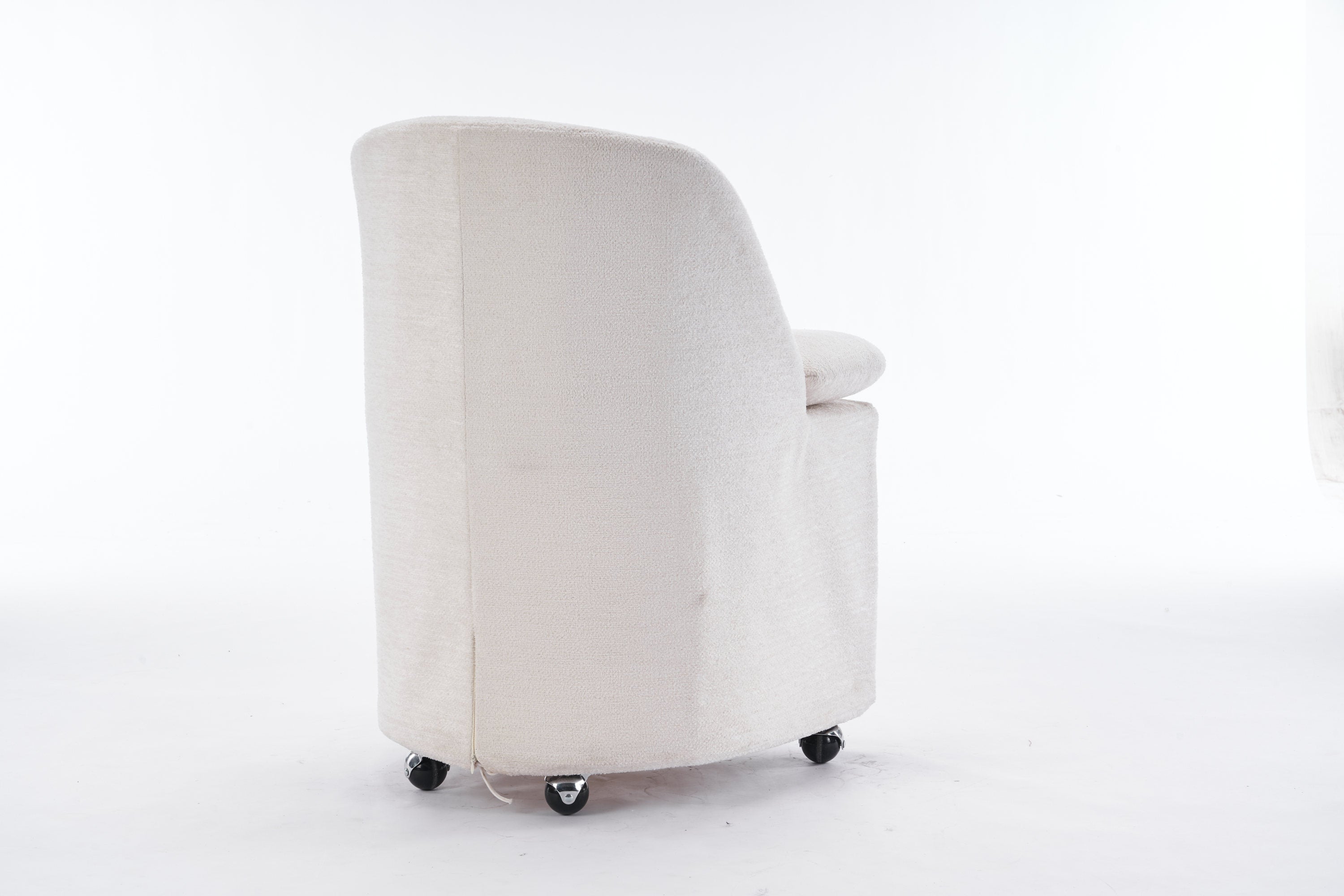 Chenille Fabric Dining Chairs with Universal Wheels