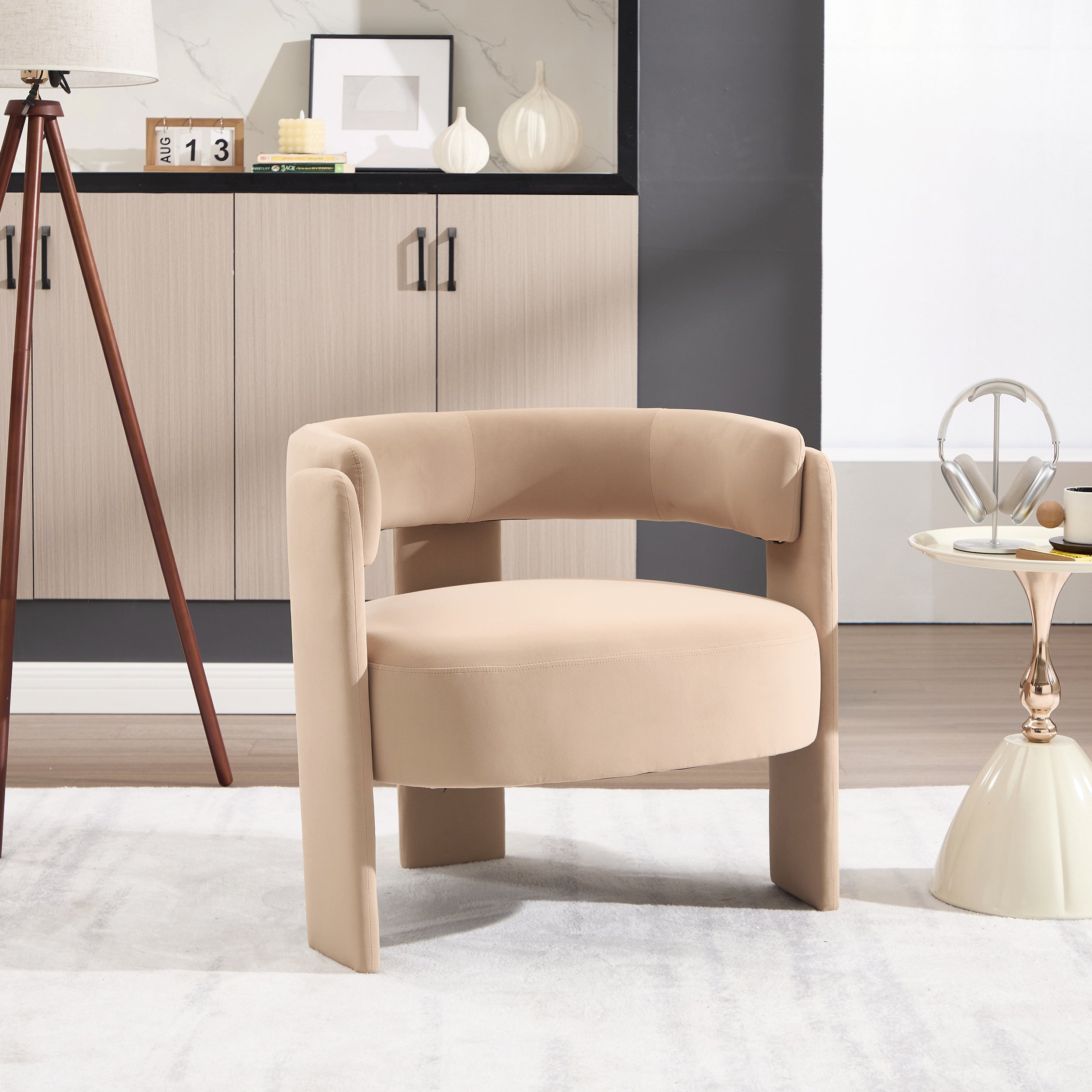 Mid-Century Velvet Comfy Single Sofa Accent Chair