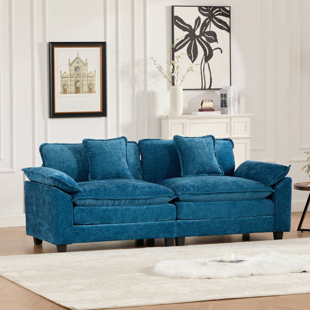 Modern Comfy Upholstered Seat Cushion Sectional Couch (Ottoman is Not Included)