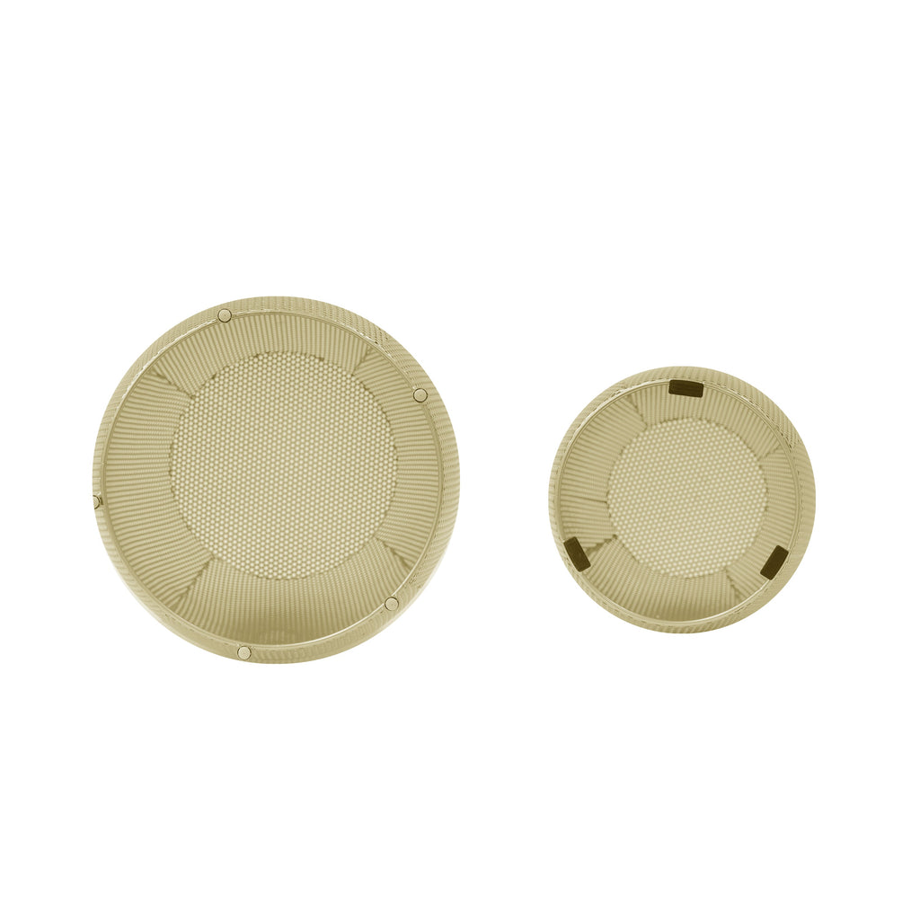 Modern Gold Round Metal Hollow Side Table Set