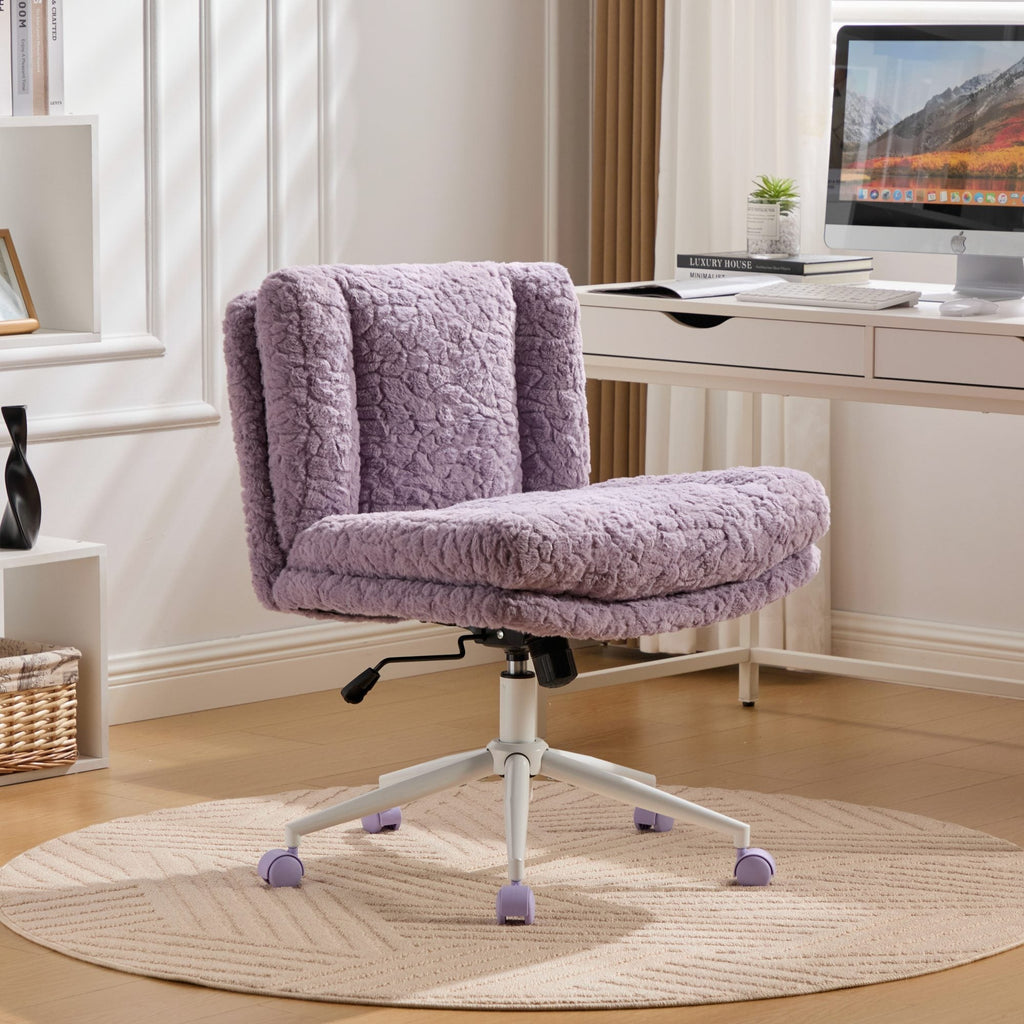 W26.4 inch Wider Artificial Rabbit Hair Home Office Chair