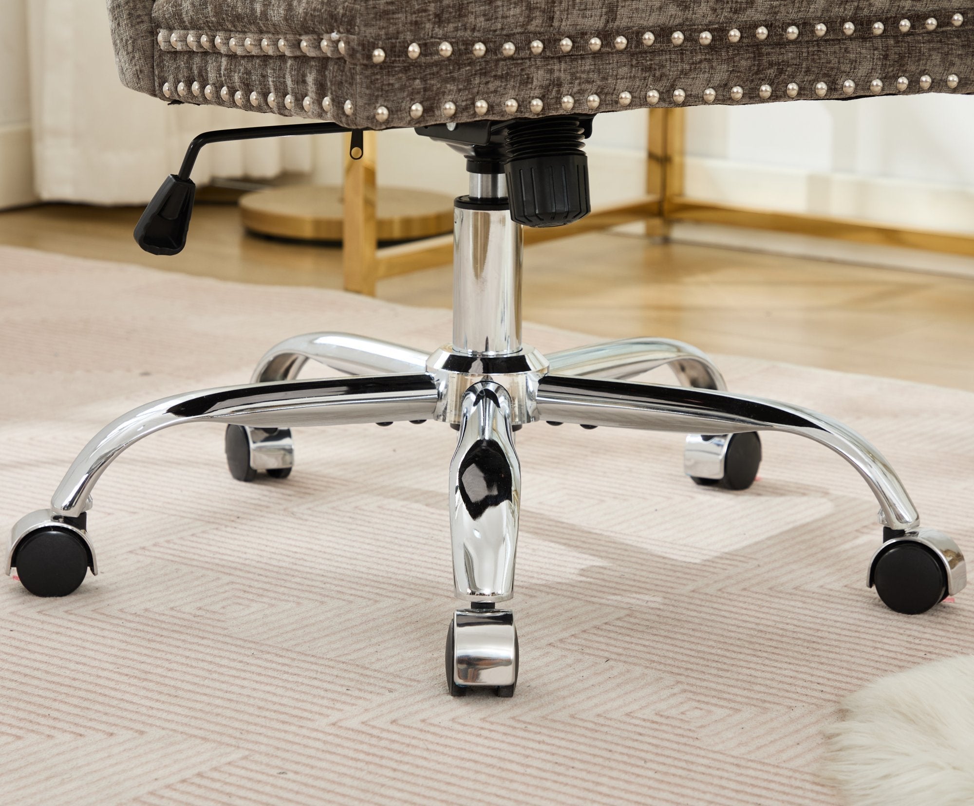 Modern Chenille Upholstered Tufted Button Home Office Chair