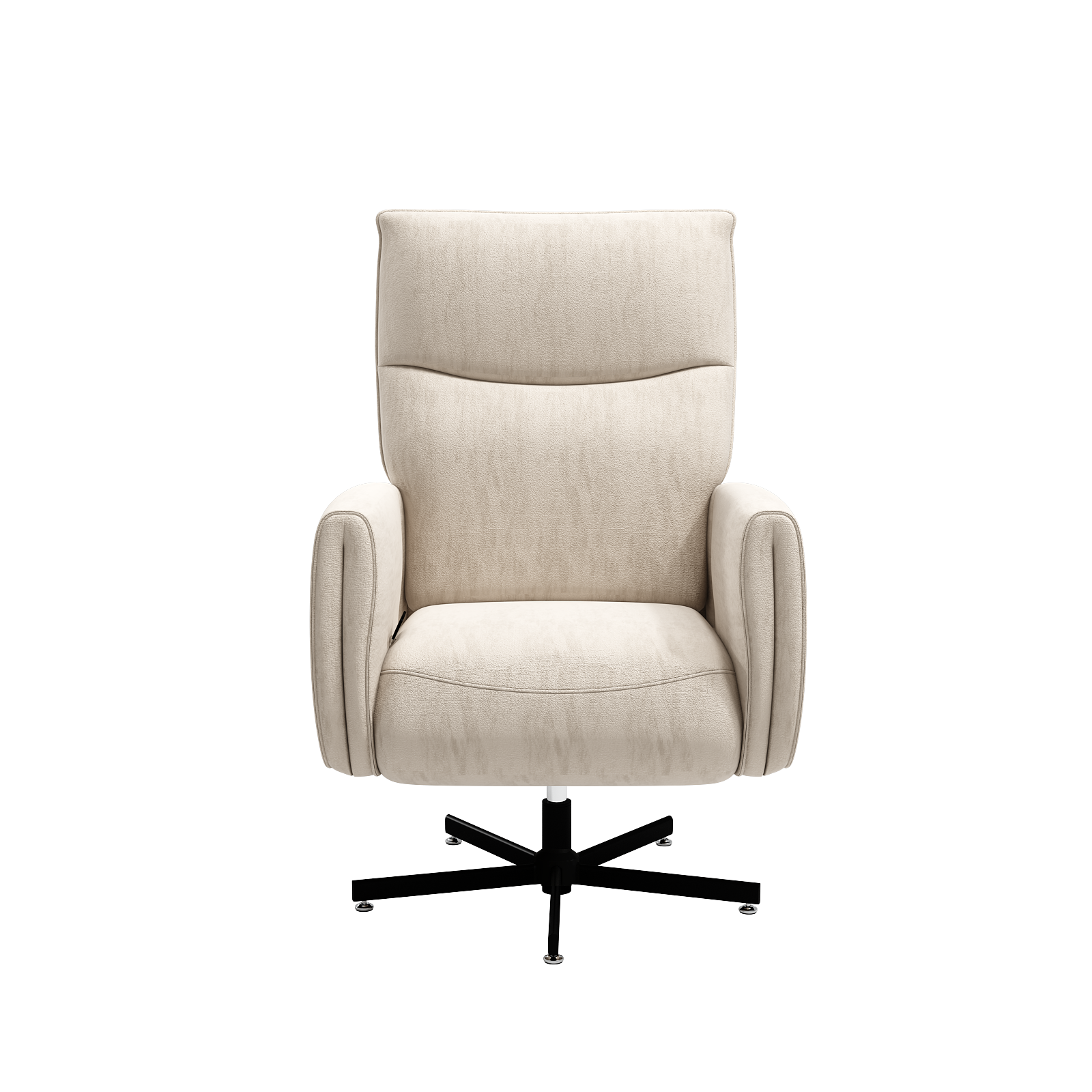 Beige  Velvet Power Swivel Office Recliner with USB & Type-C Charging