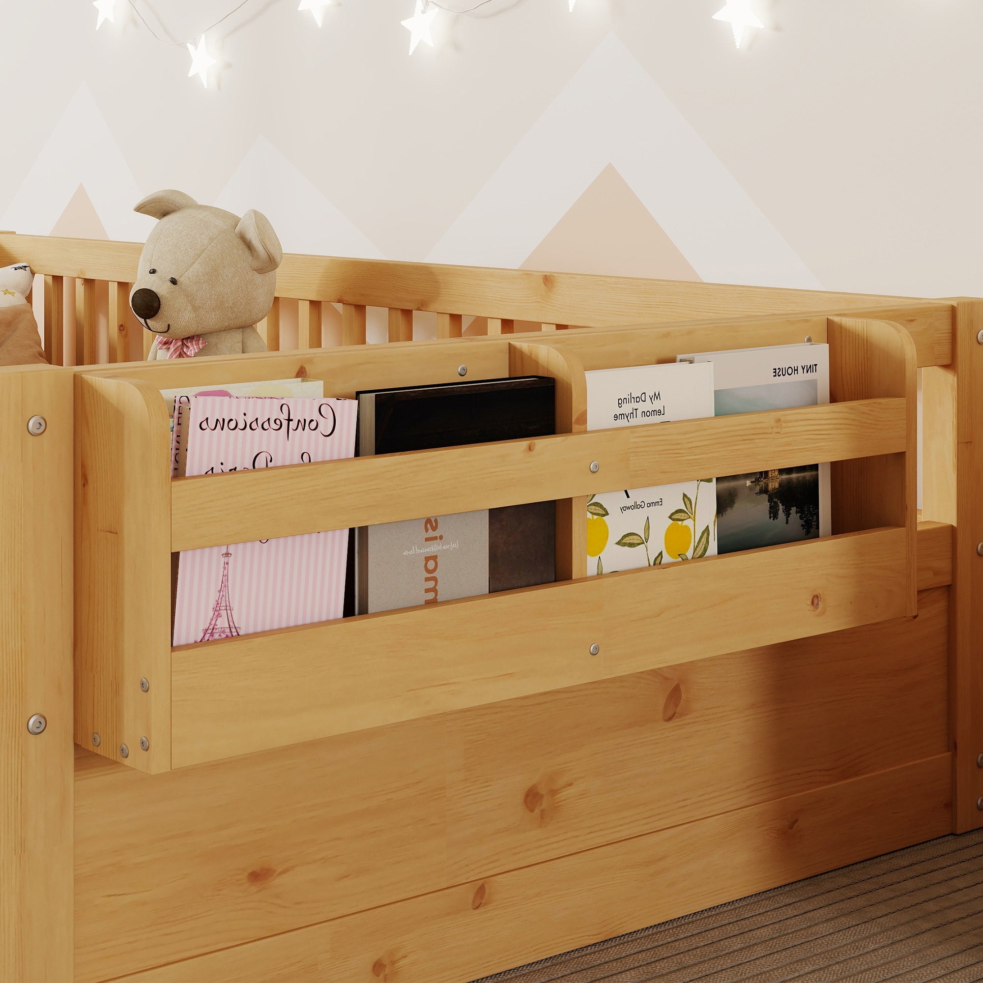Twin/Full Montessori Floor Kids Bed Frame with High Rails