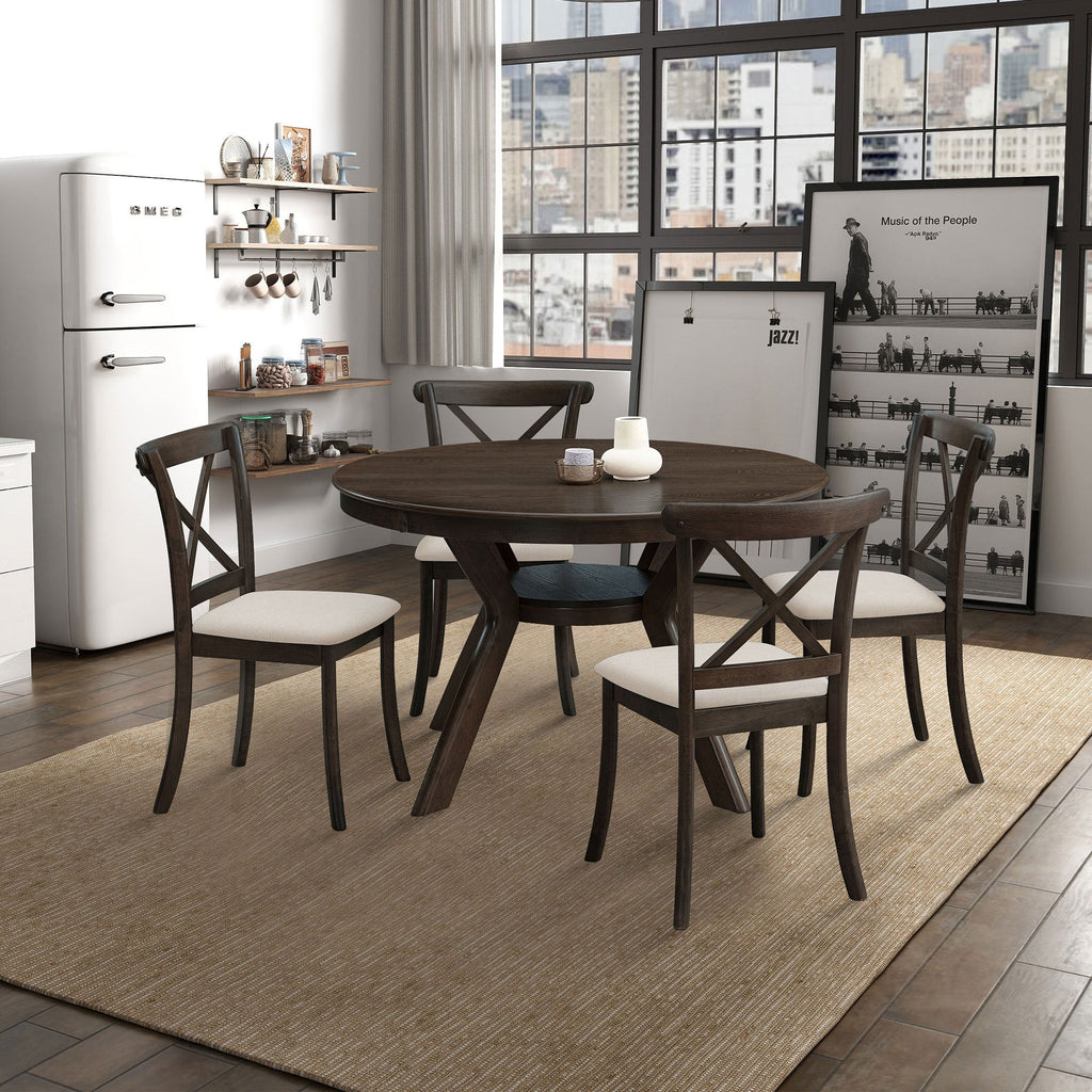 Wooden X Back Dining Chairs (Set of 2)